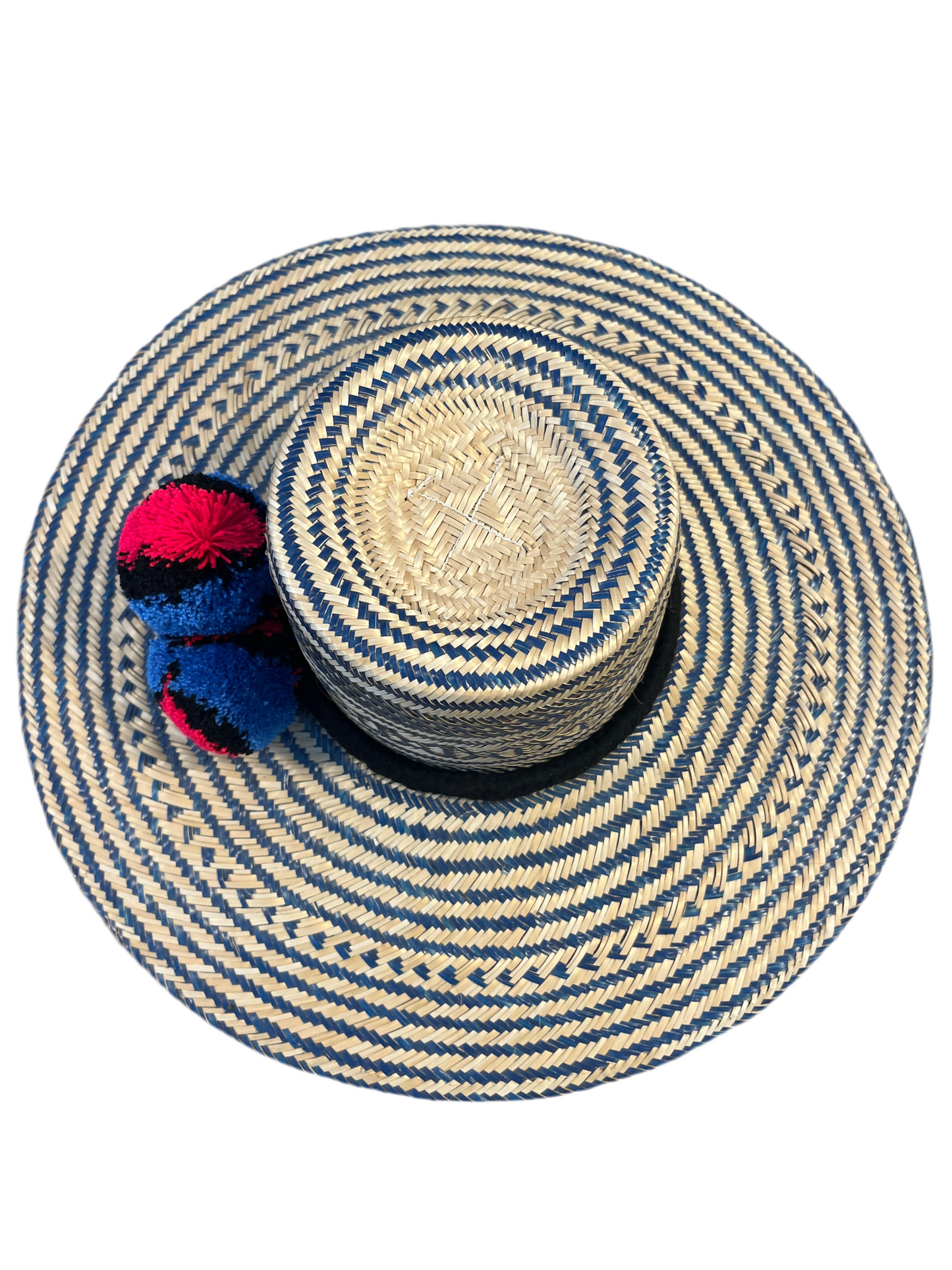 Maxi cappello di paglia con Pom-pon