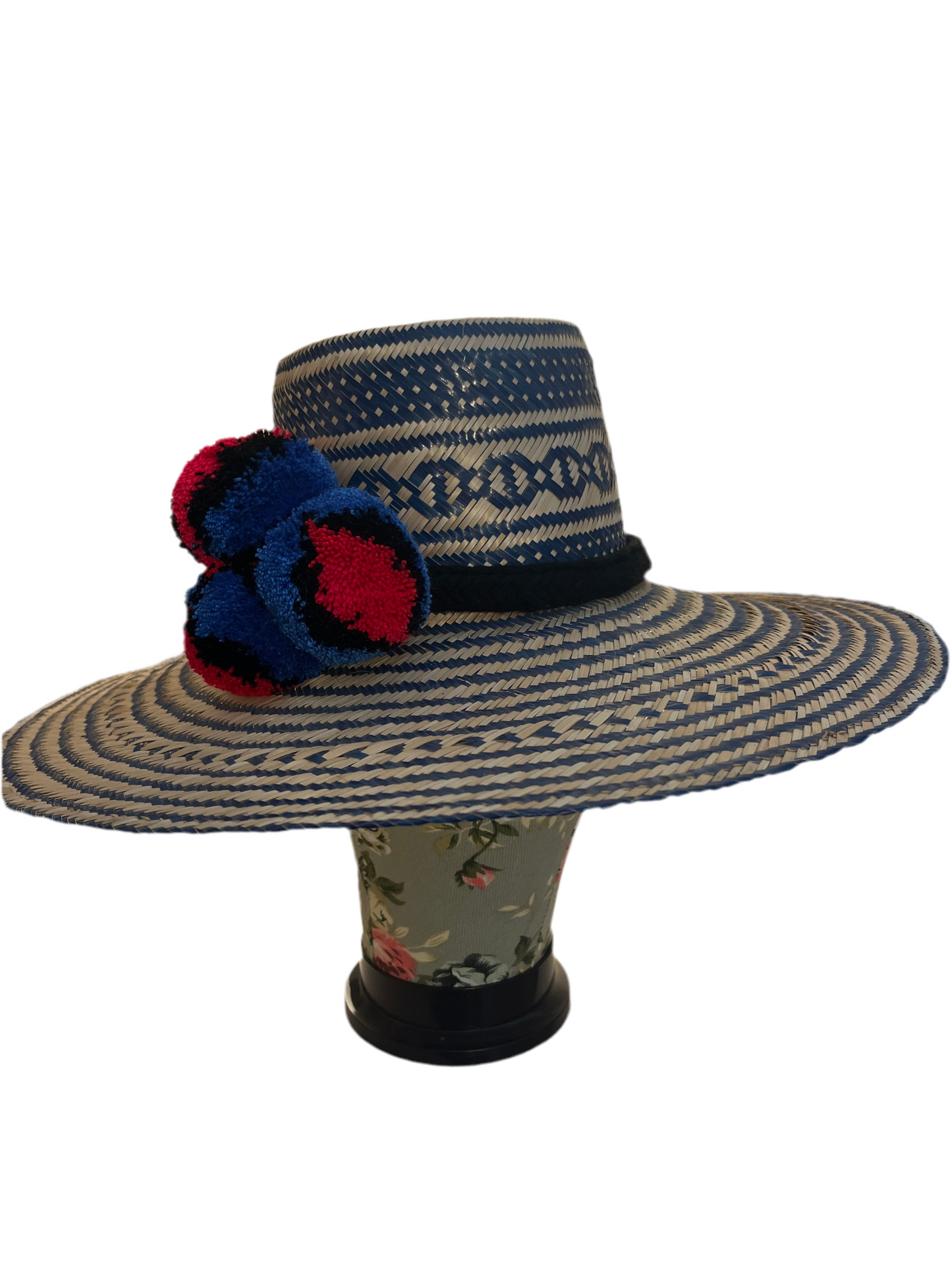 Maxi cappello di paglia con Pom-pon