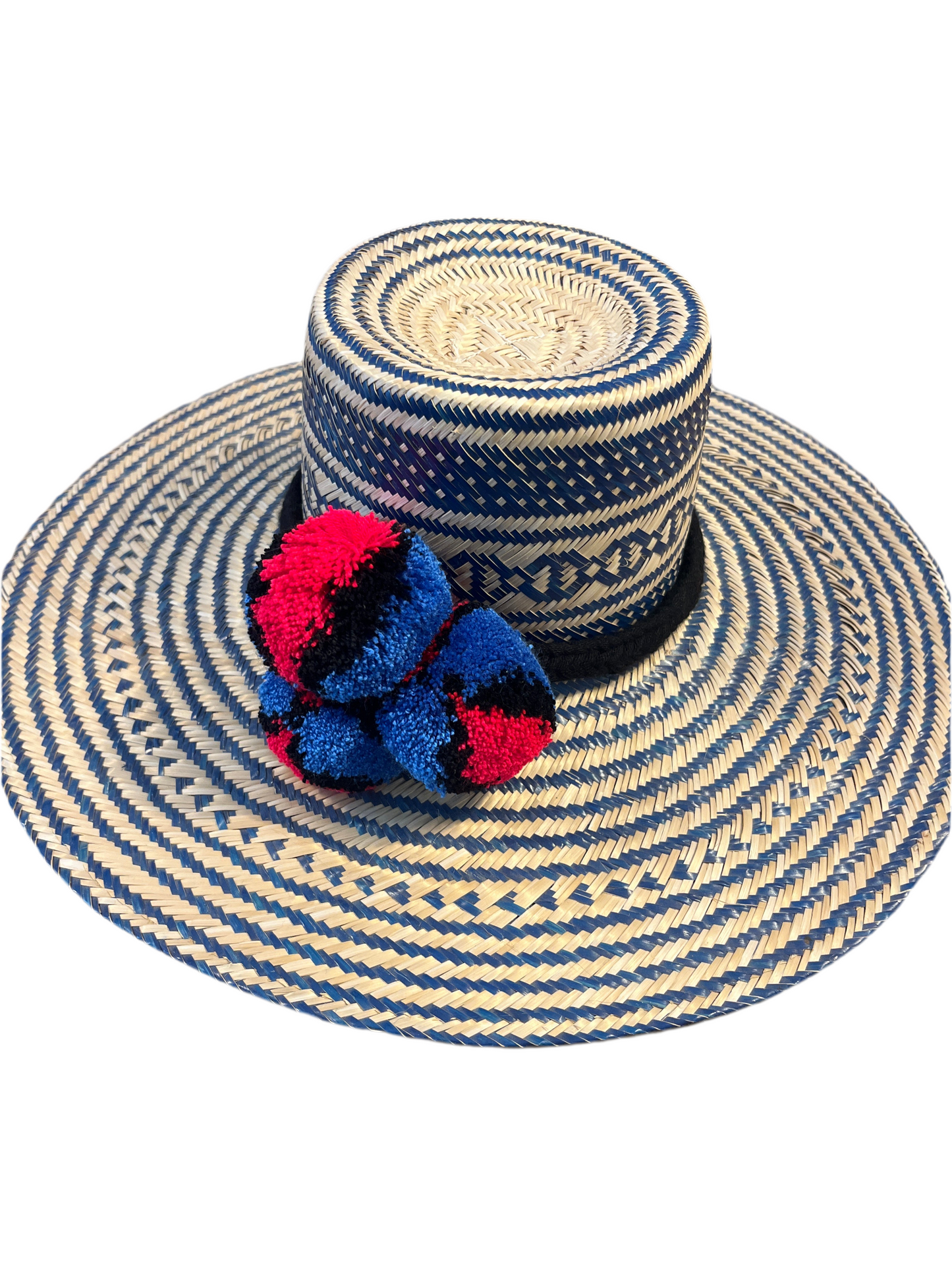 Maxi cappello di paglia con Pom-pon