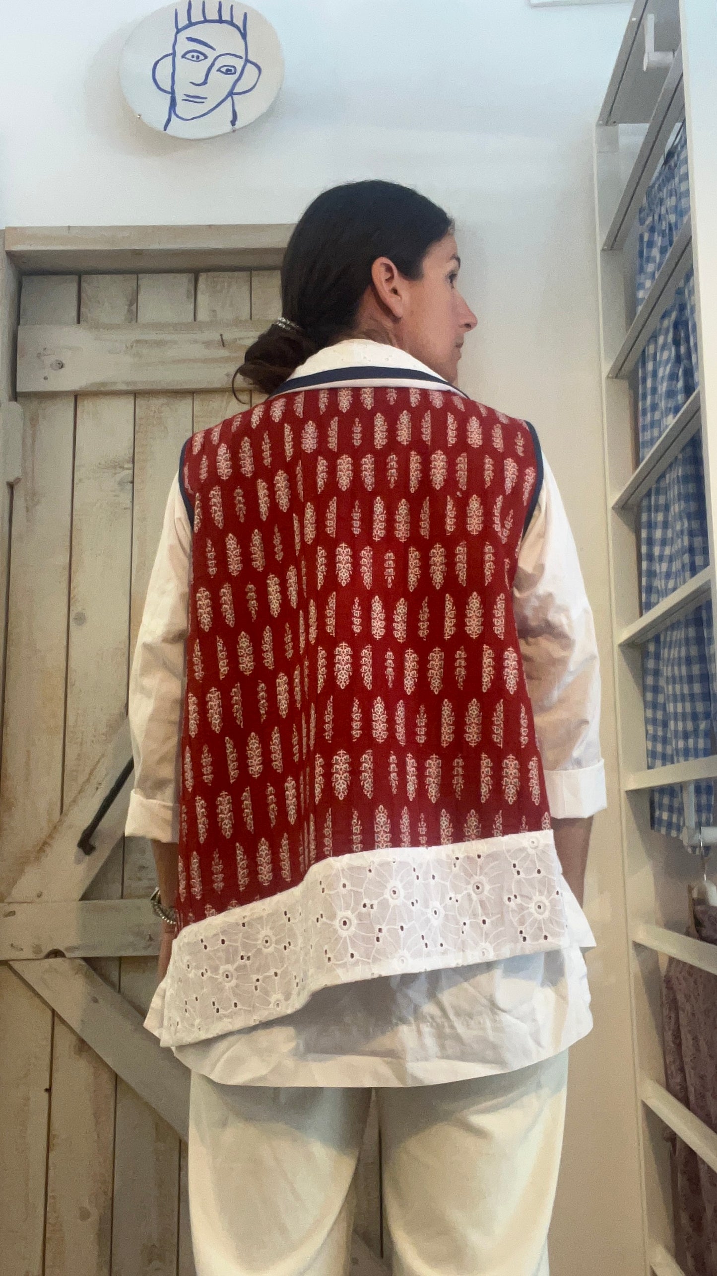 Gilet di cotone con micro stampa