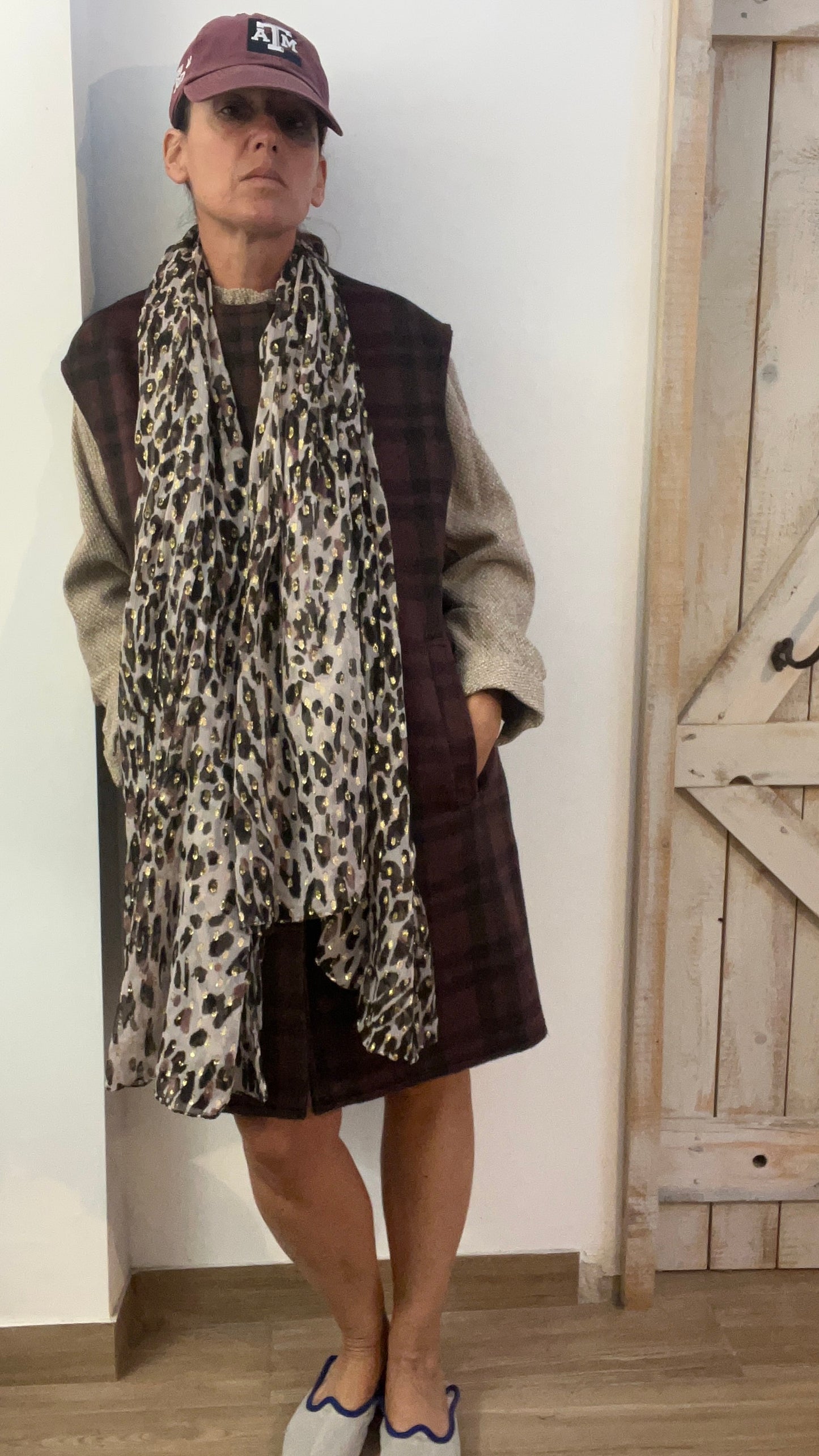 Stola di lurex leopardo