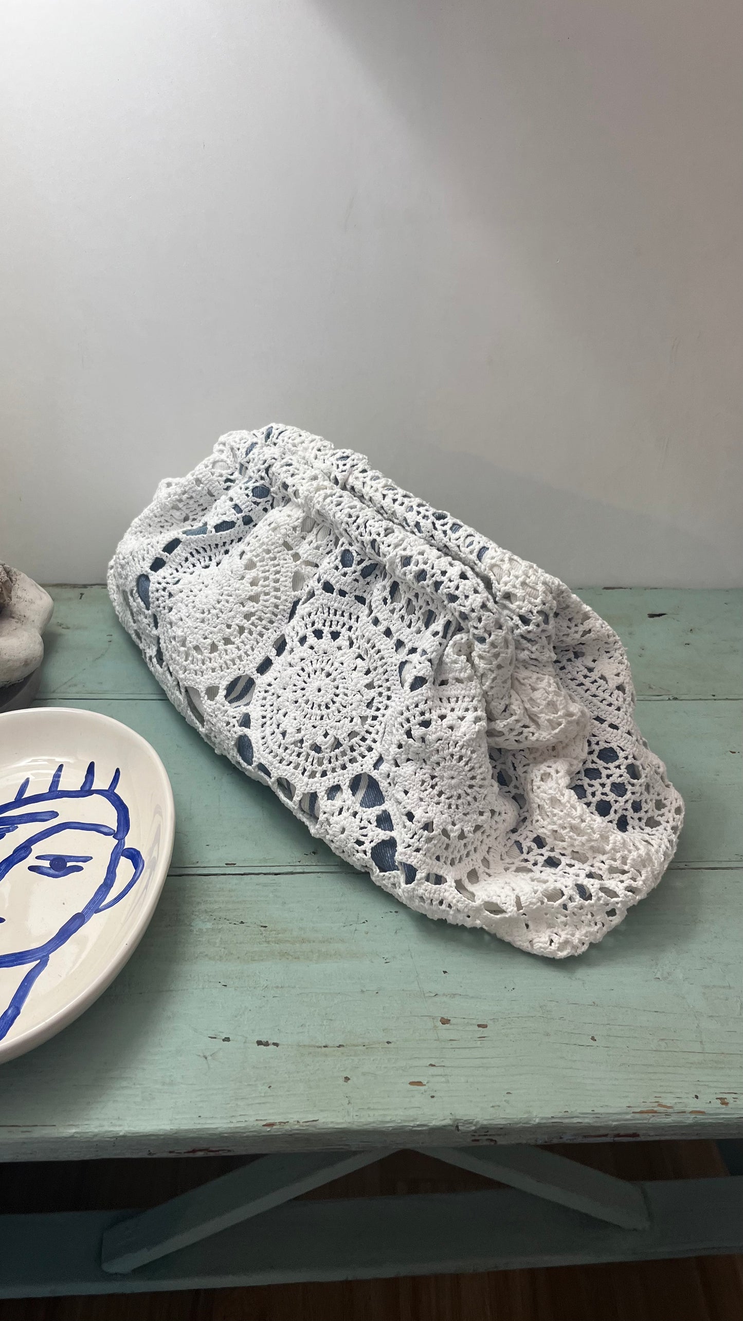 Maxi clutch crochet e cotone