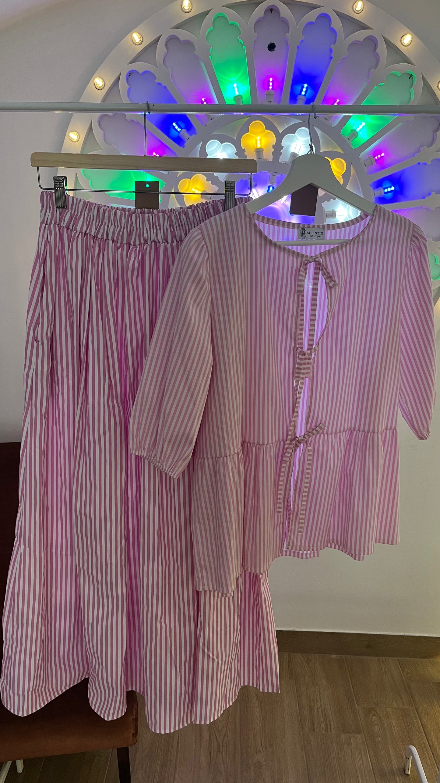 Maxi gonna di cotone con righe