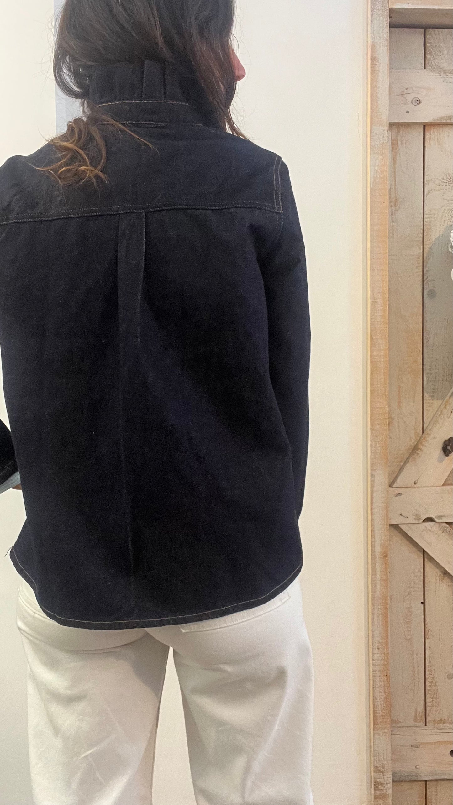 Giacca camicia in cotone denim