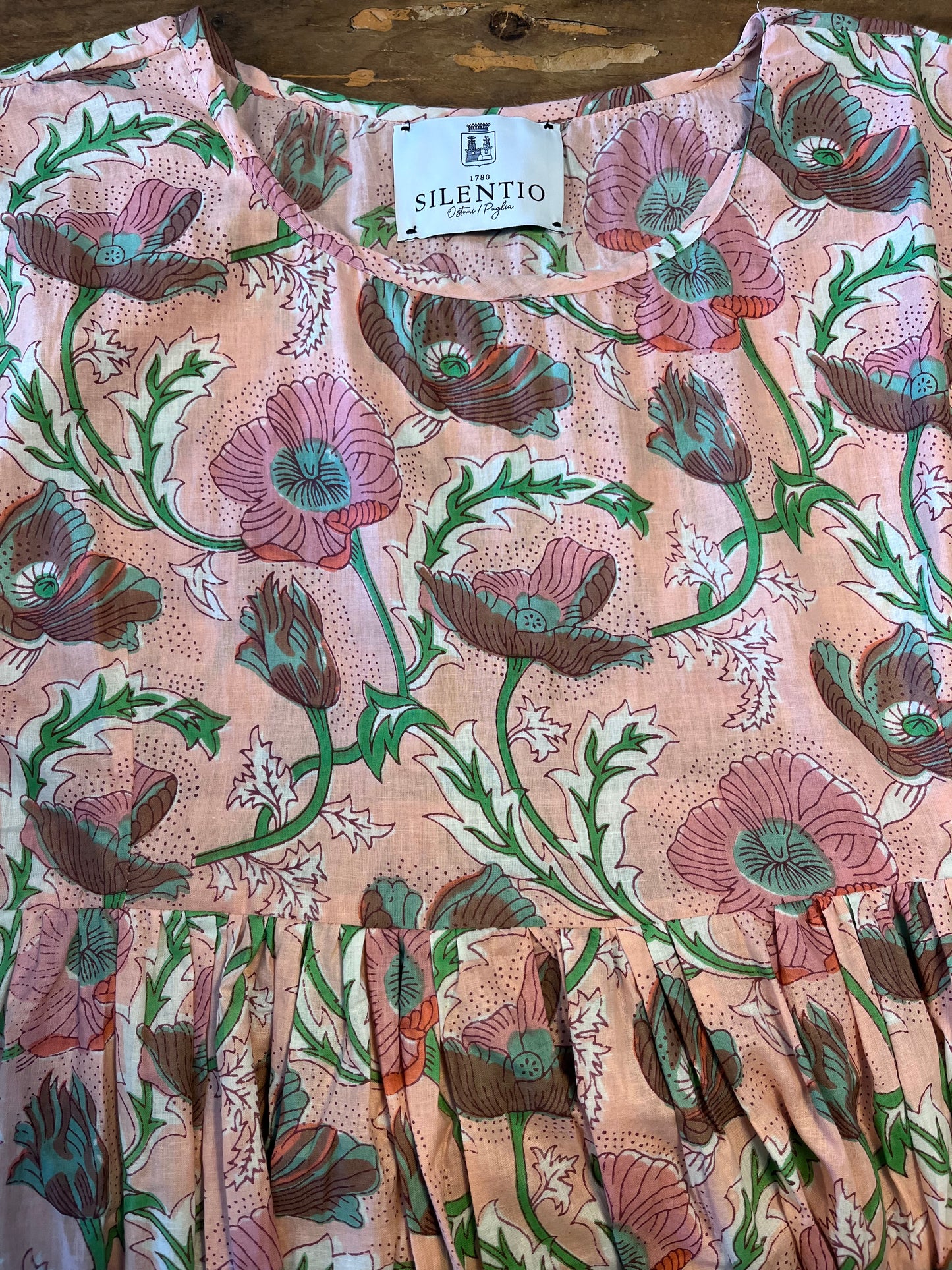 Hand-printed sleeveless Valentine dress
