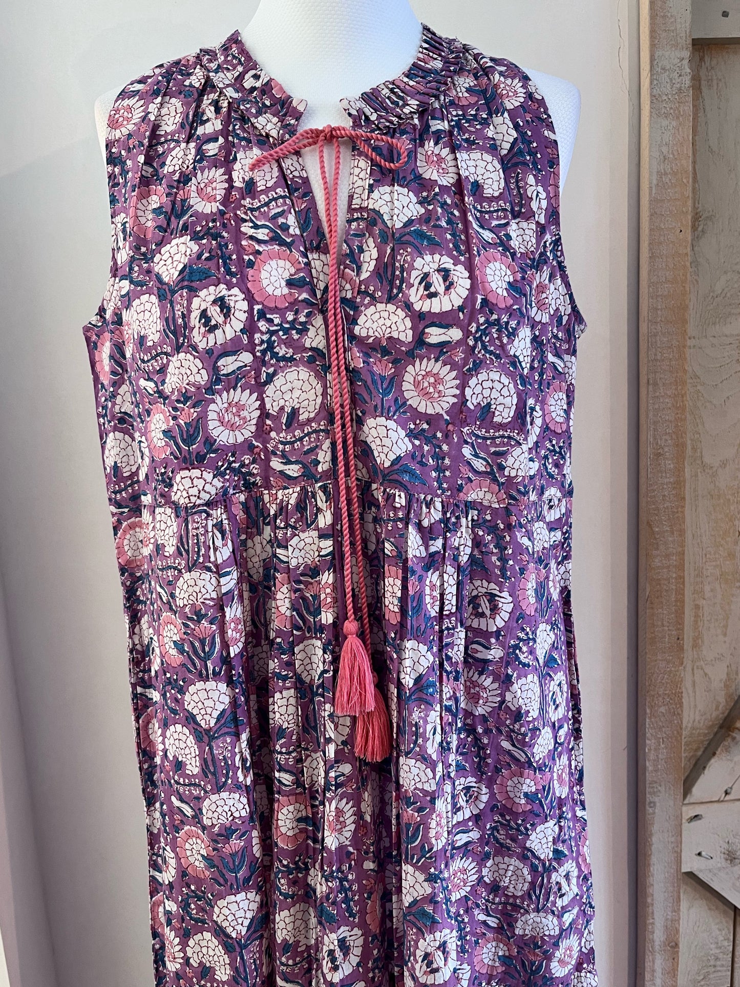 Hand-printed Dea sleeveless dress