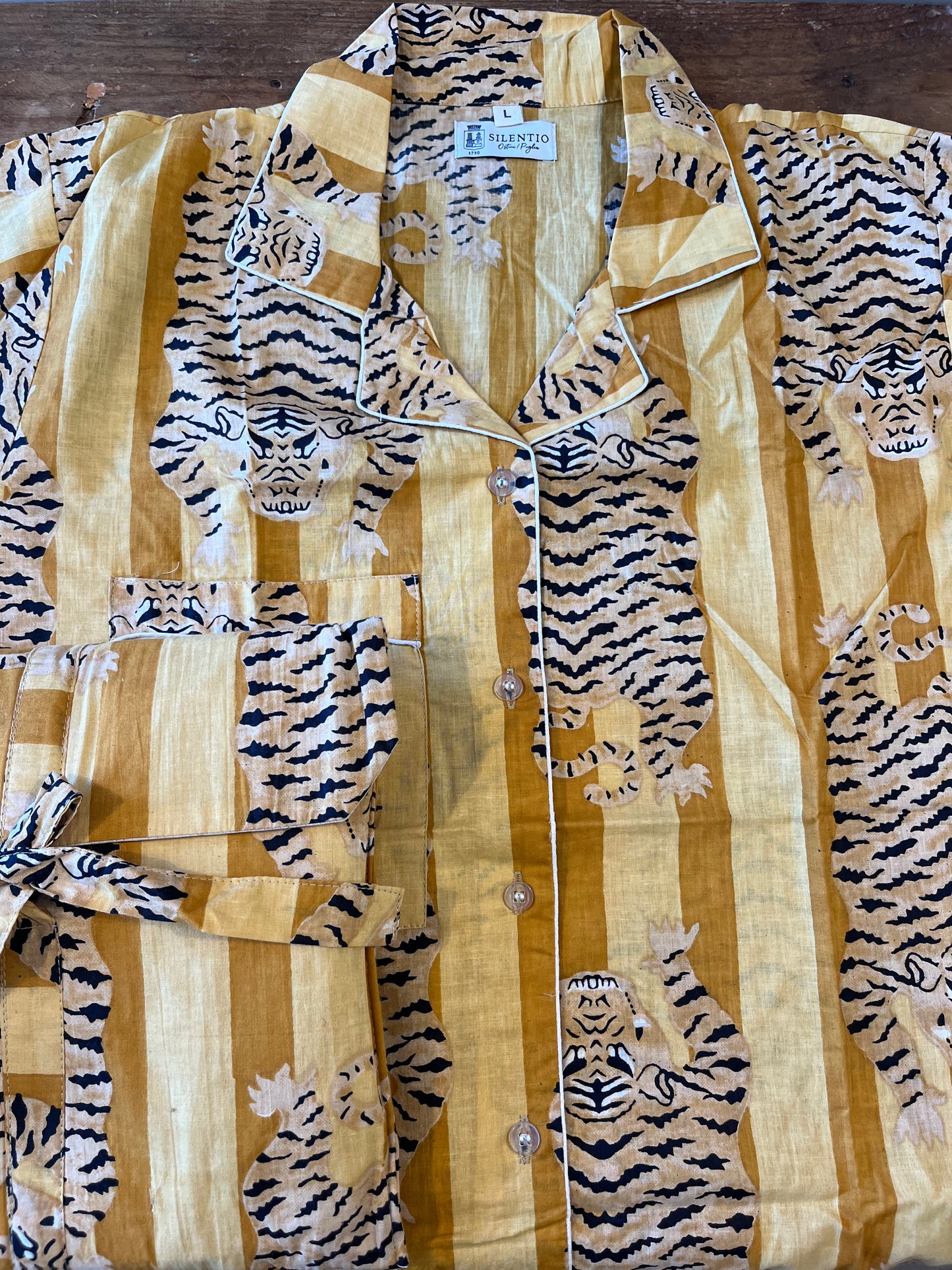 Hand-Printed cotton pajamas