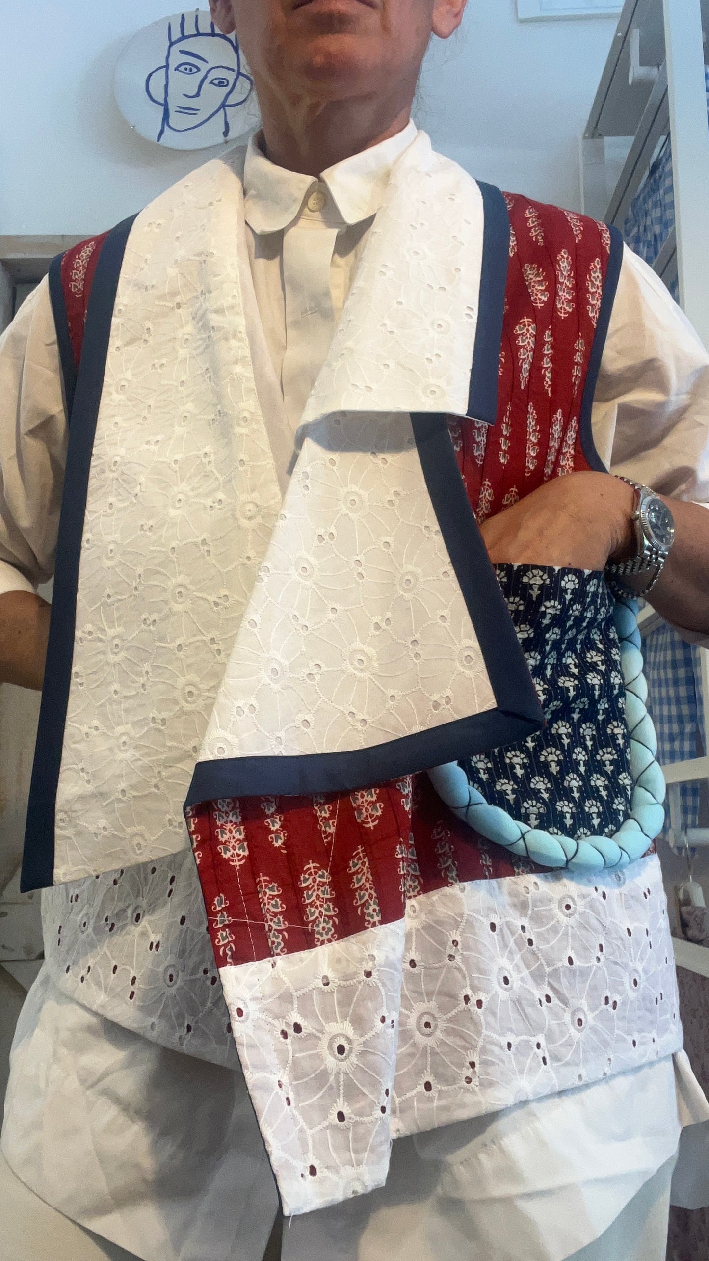Gilet di cotone con micro stampa