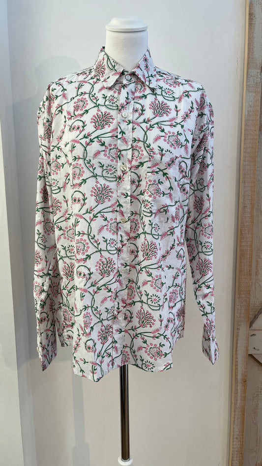 Camicia di cotone stampata a mano
