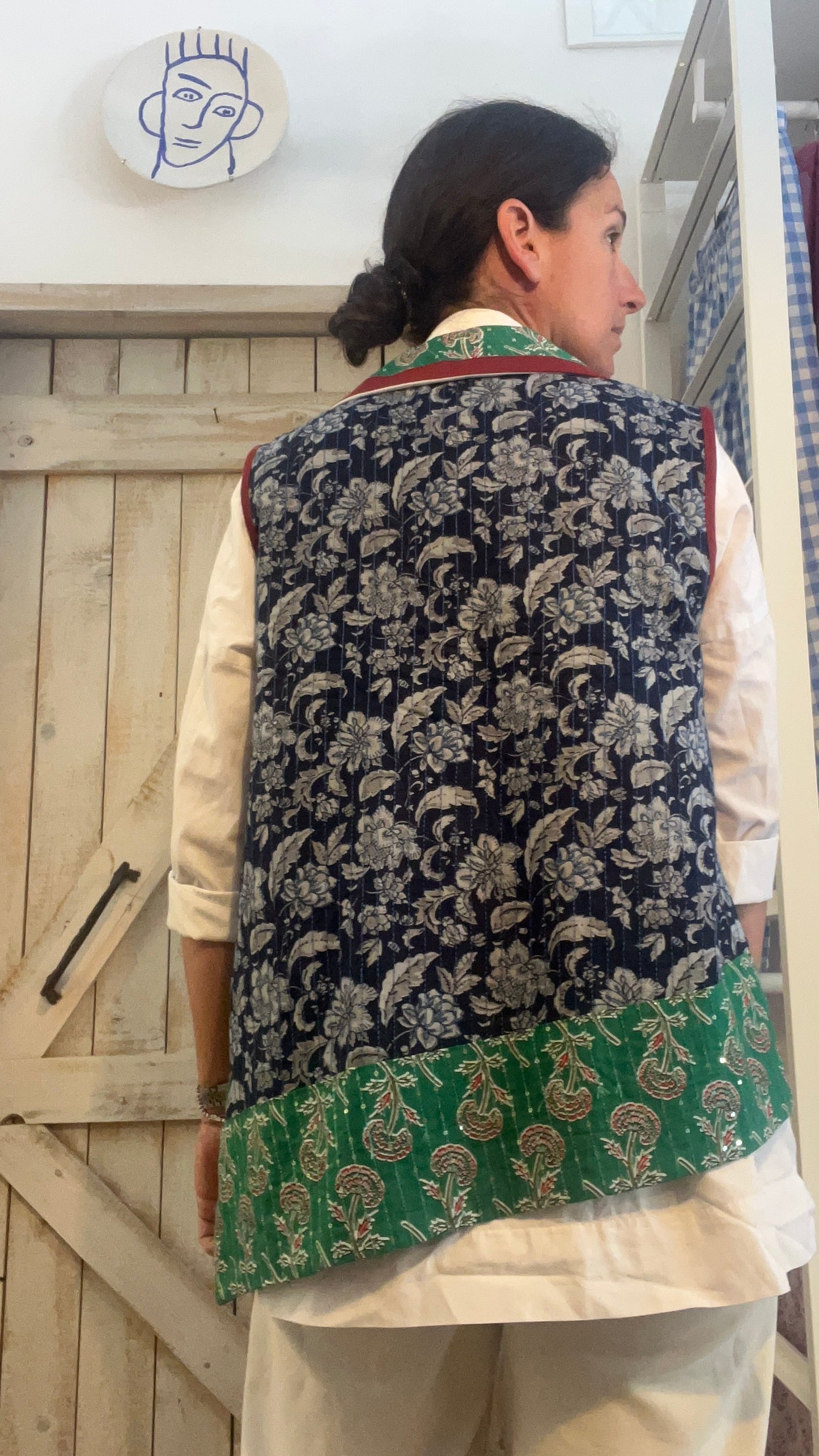 Gilet di cotone con micro stampa