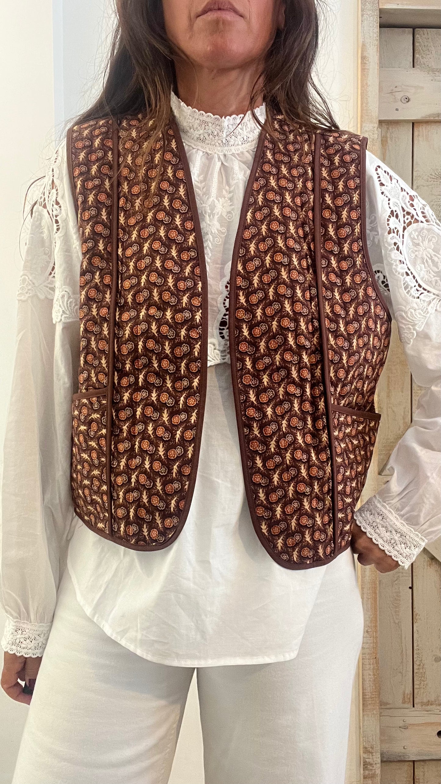 Gilet di cotone con micro stampa