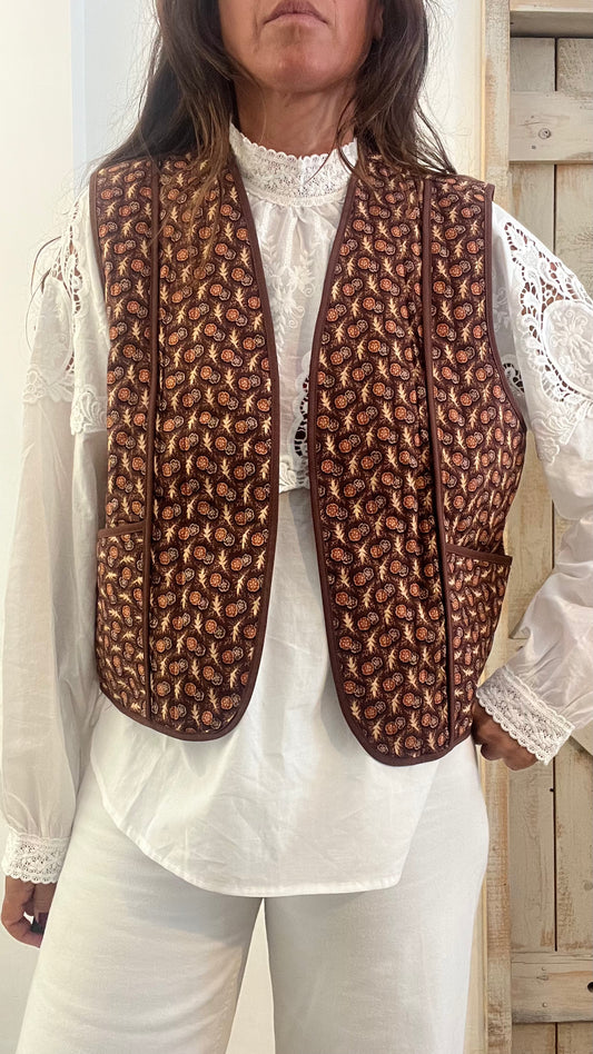 Gilet di cotone con micro stampa