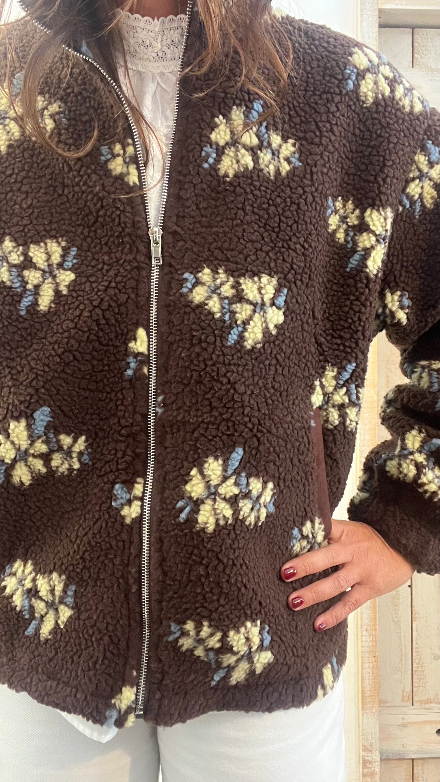 Teddy stampato con maxi fiori
