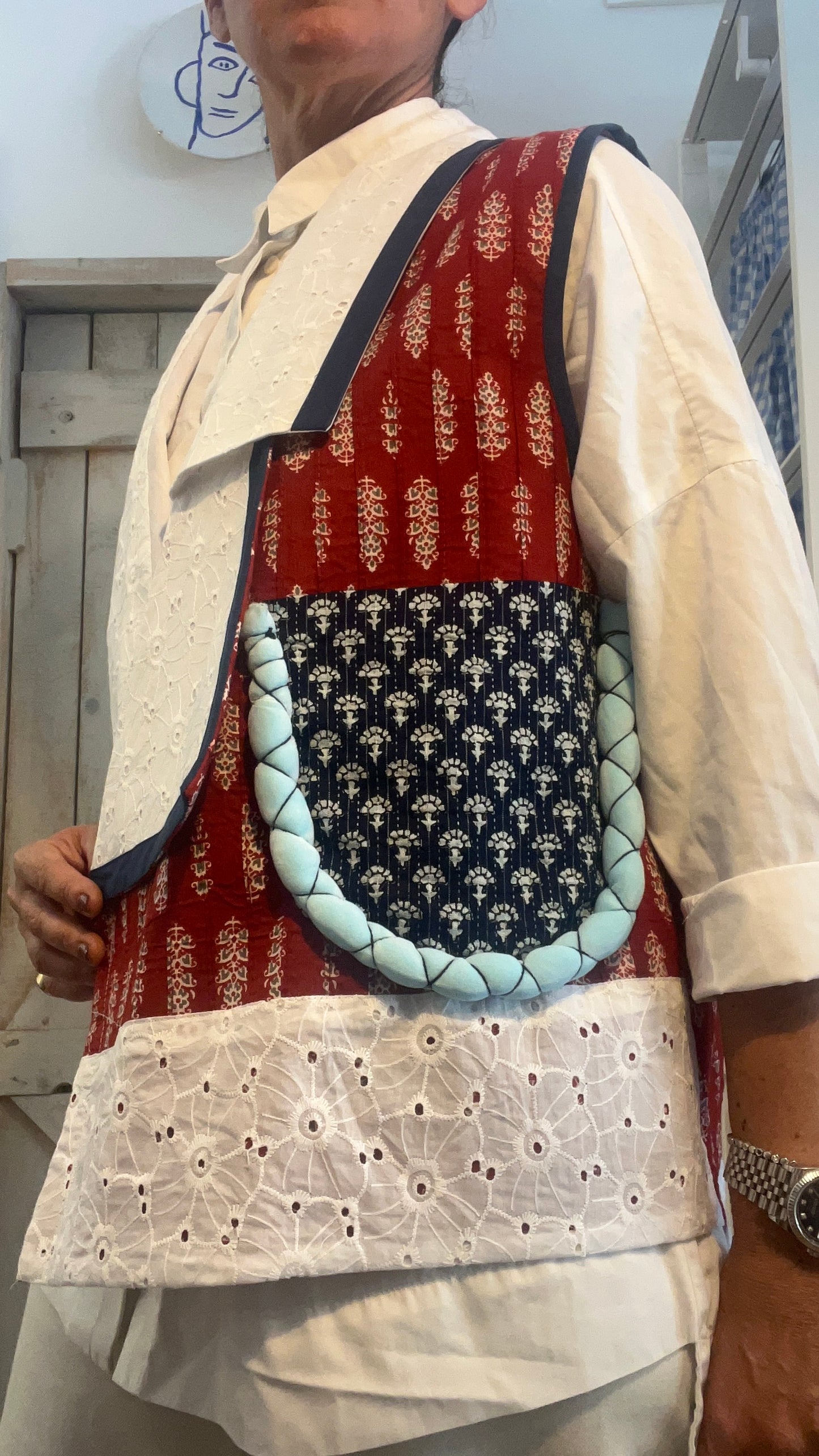 Gilet di cotone con micro stampa