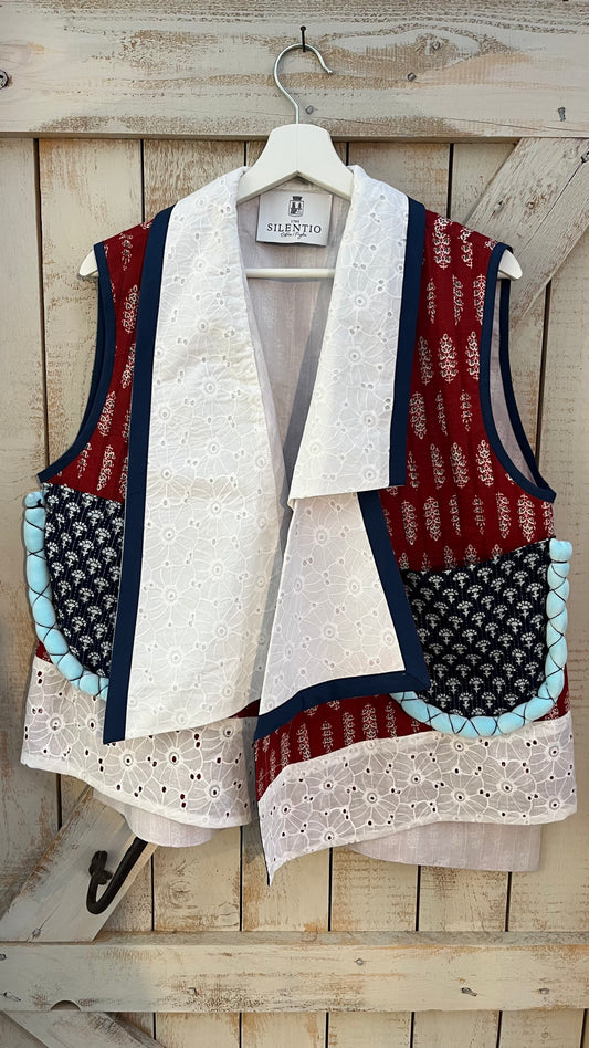 Gilet di cotone con micro stampa