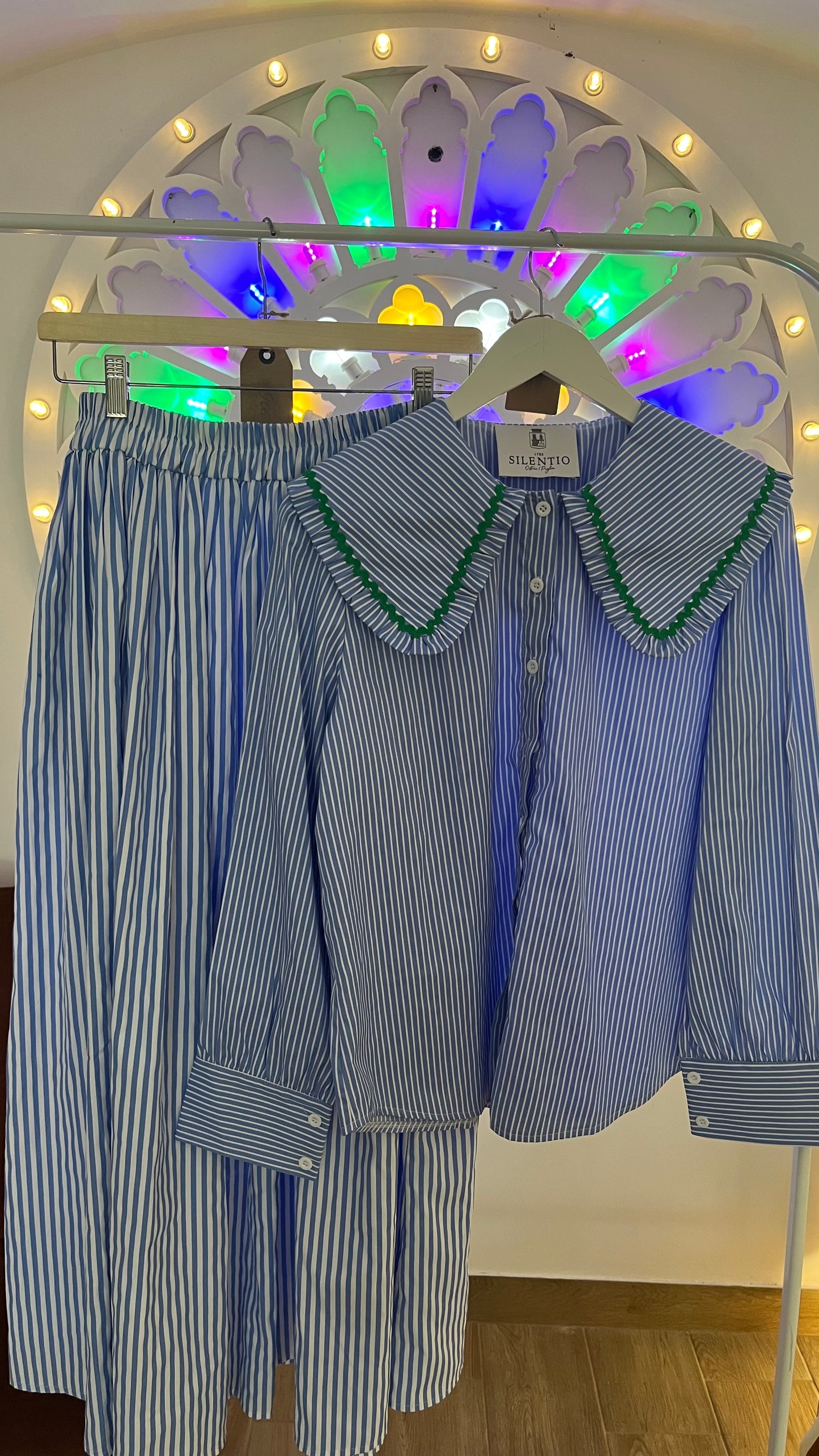 Maxi gonna di cotone con righe