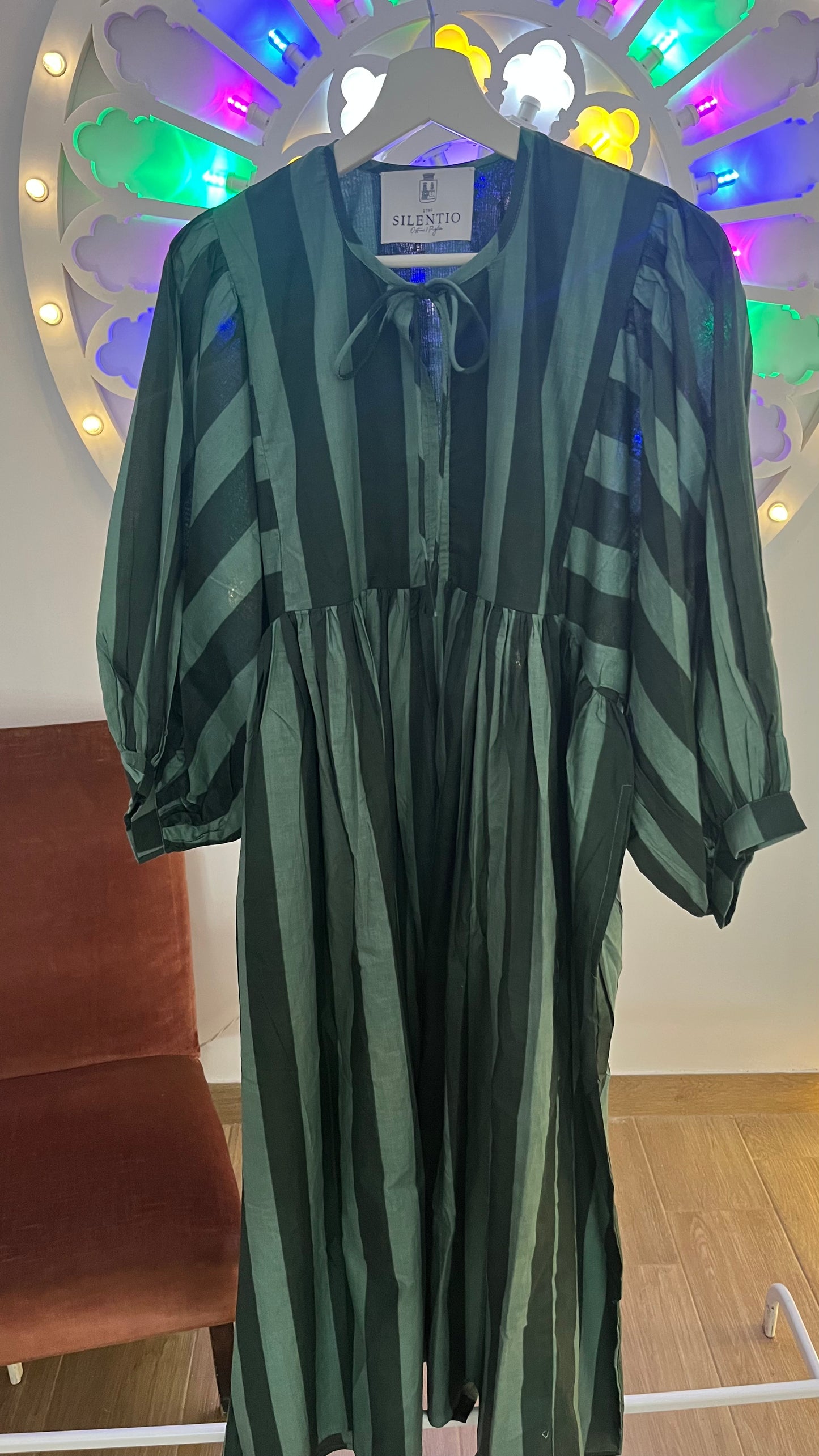 Abito di cotone a maxi righe