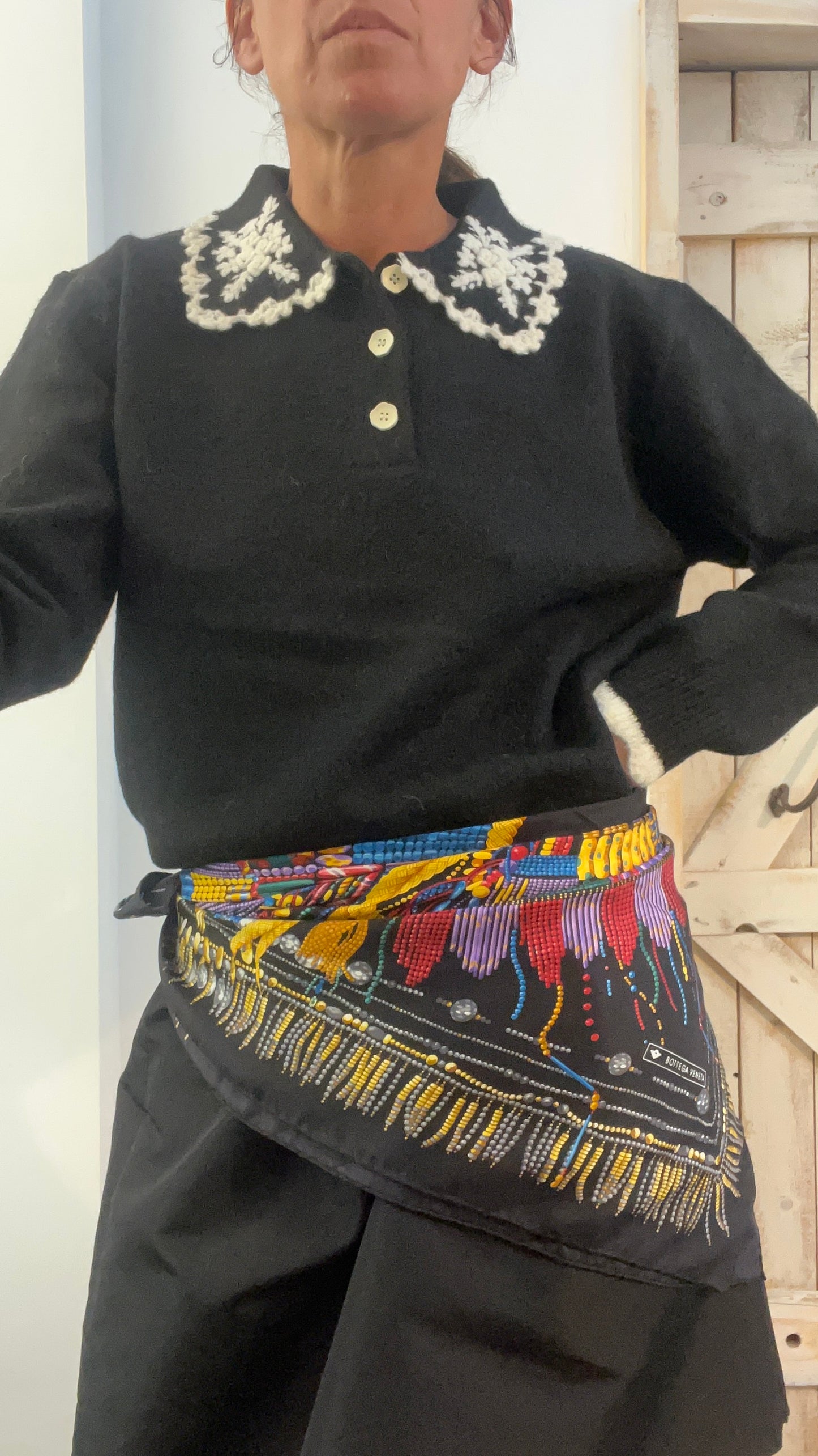 Maglione di lana con ricamo