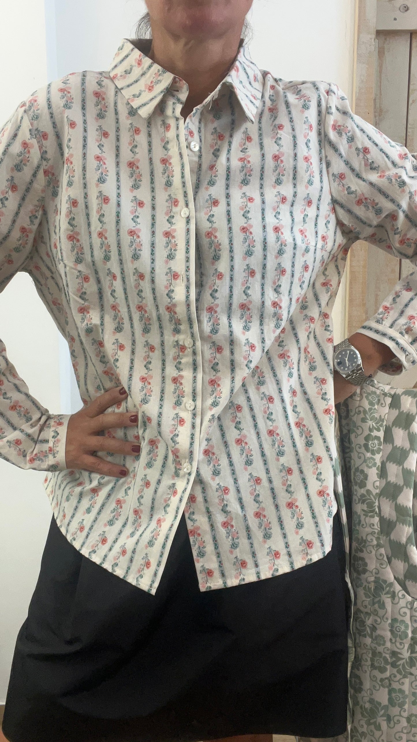 Camicia di cotone stampata