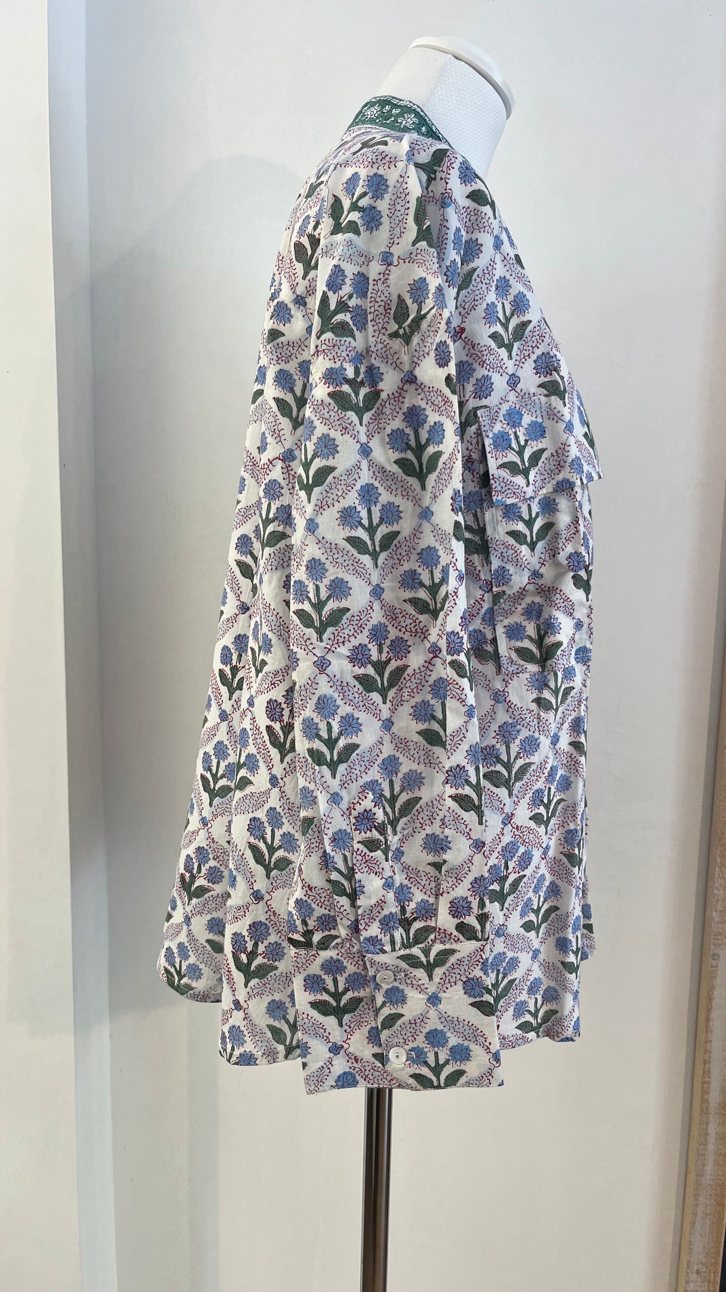 Camicia di cotone stampata a mano