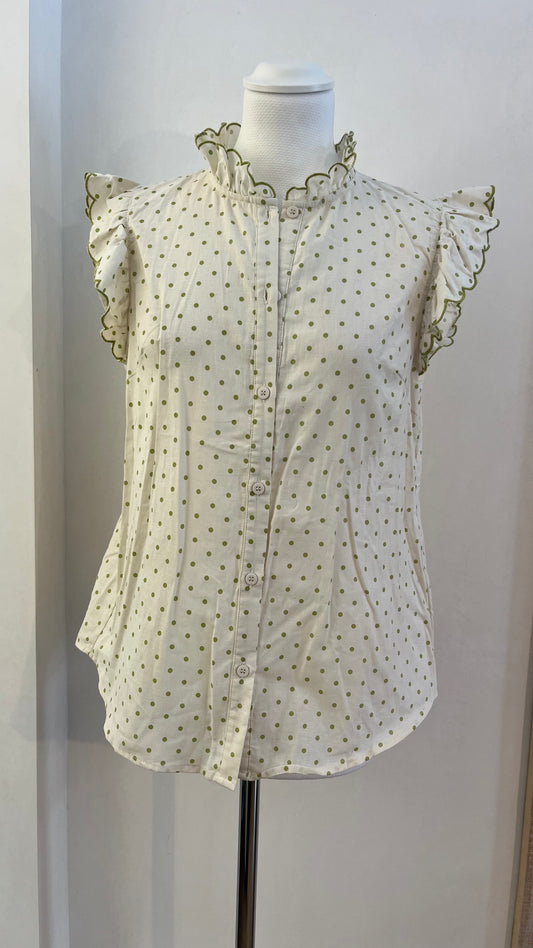 Top di cotone con micro pois