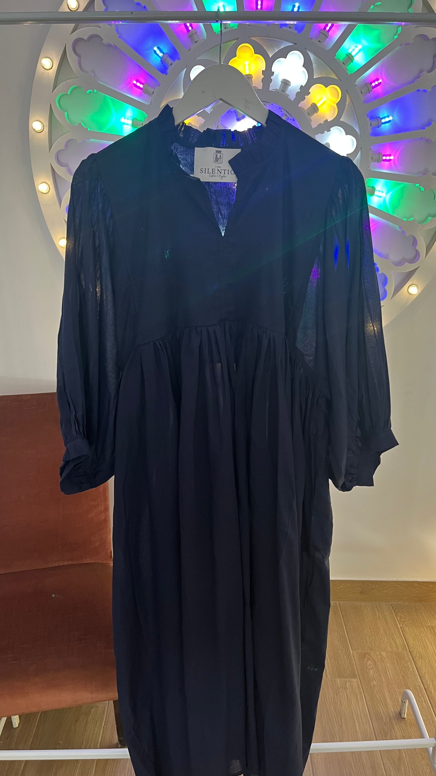 Abito di cotone tinta unita