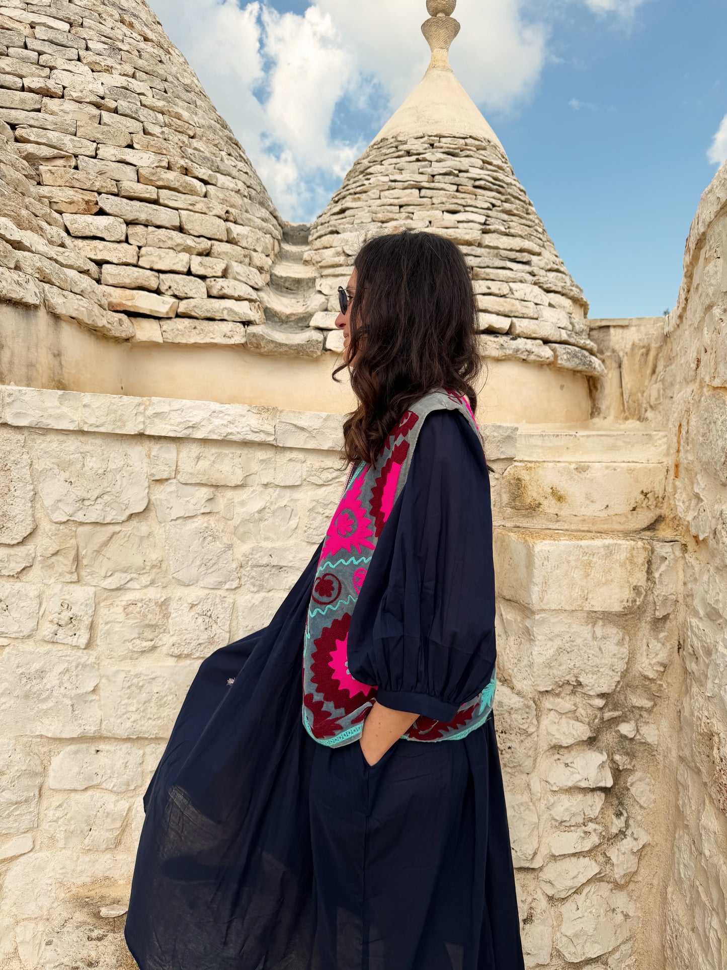 Abito di cotone tinta unita