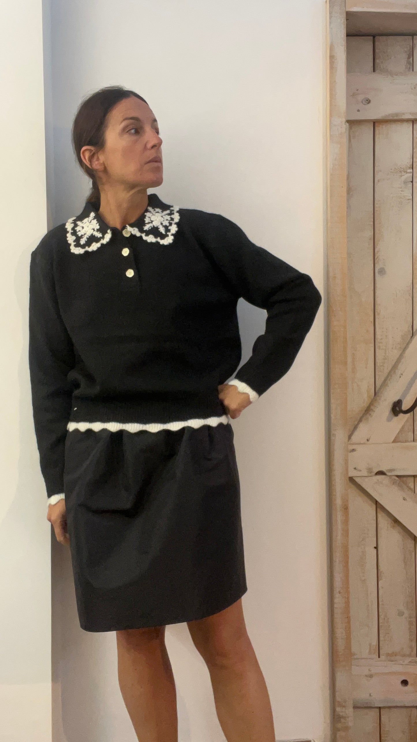 Maglione di lana con ricamo