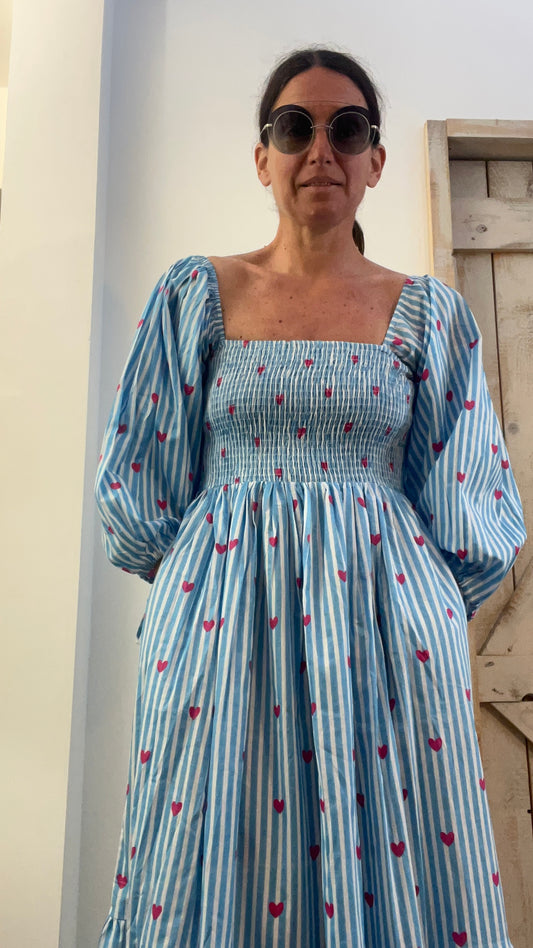 Abito Sylvie stampato a mano