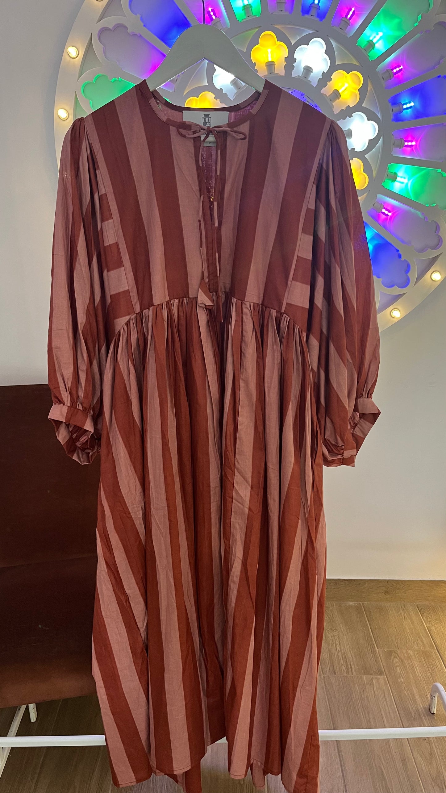 Abito di cotone a maxi righe