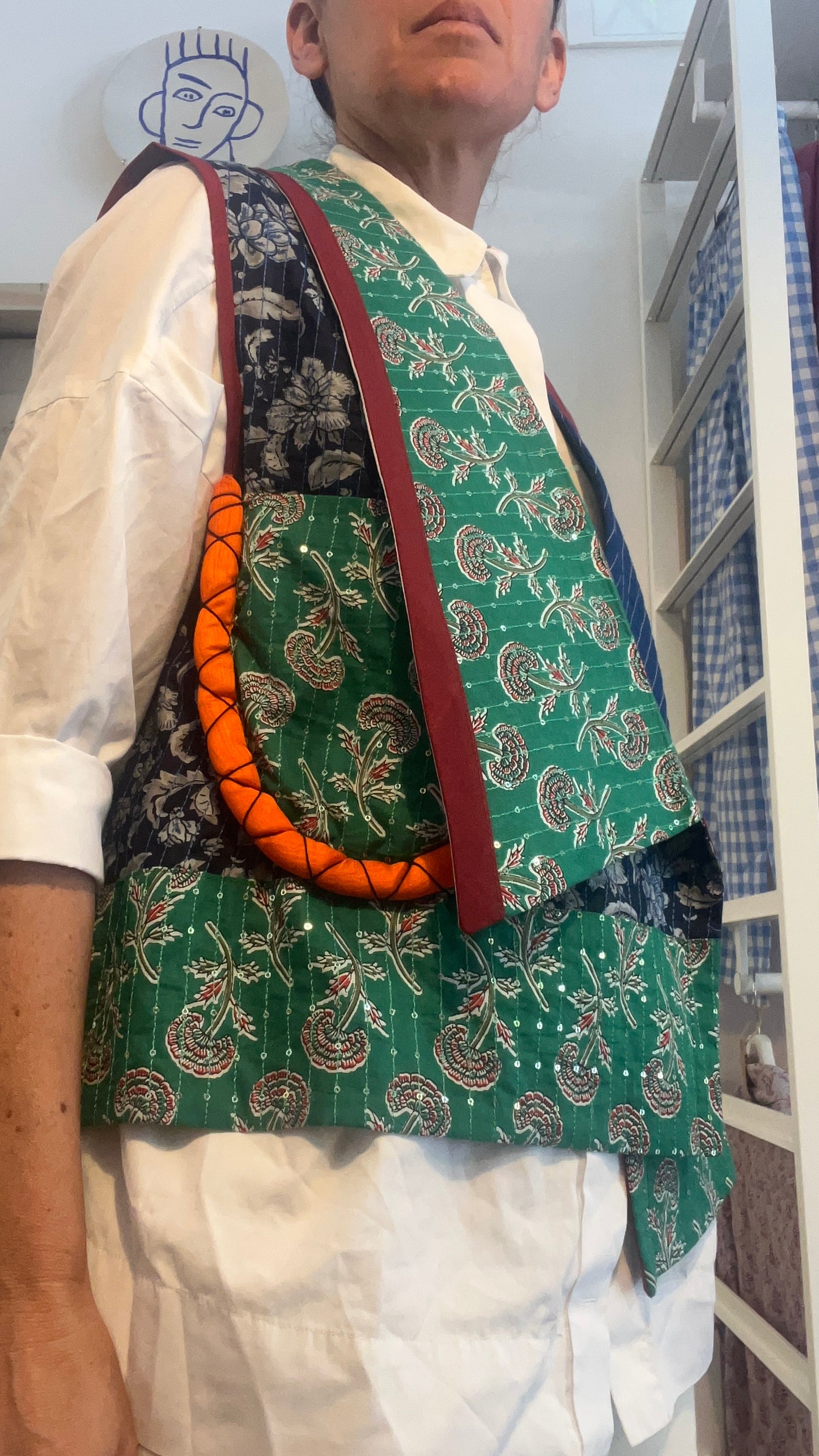 Gilet di cotone con micro stampa