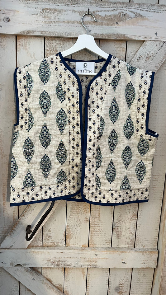 Gilet di cotone con micro stampa