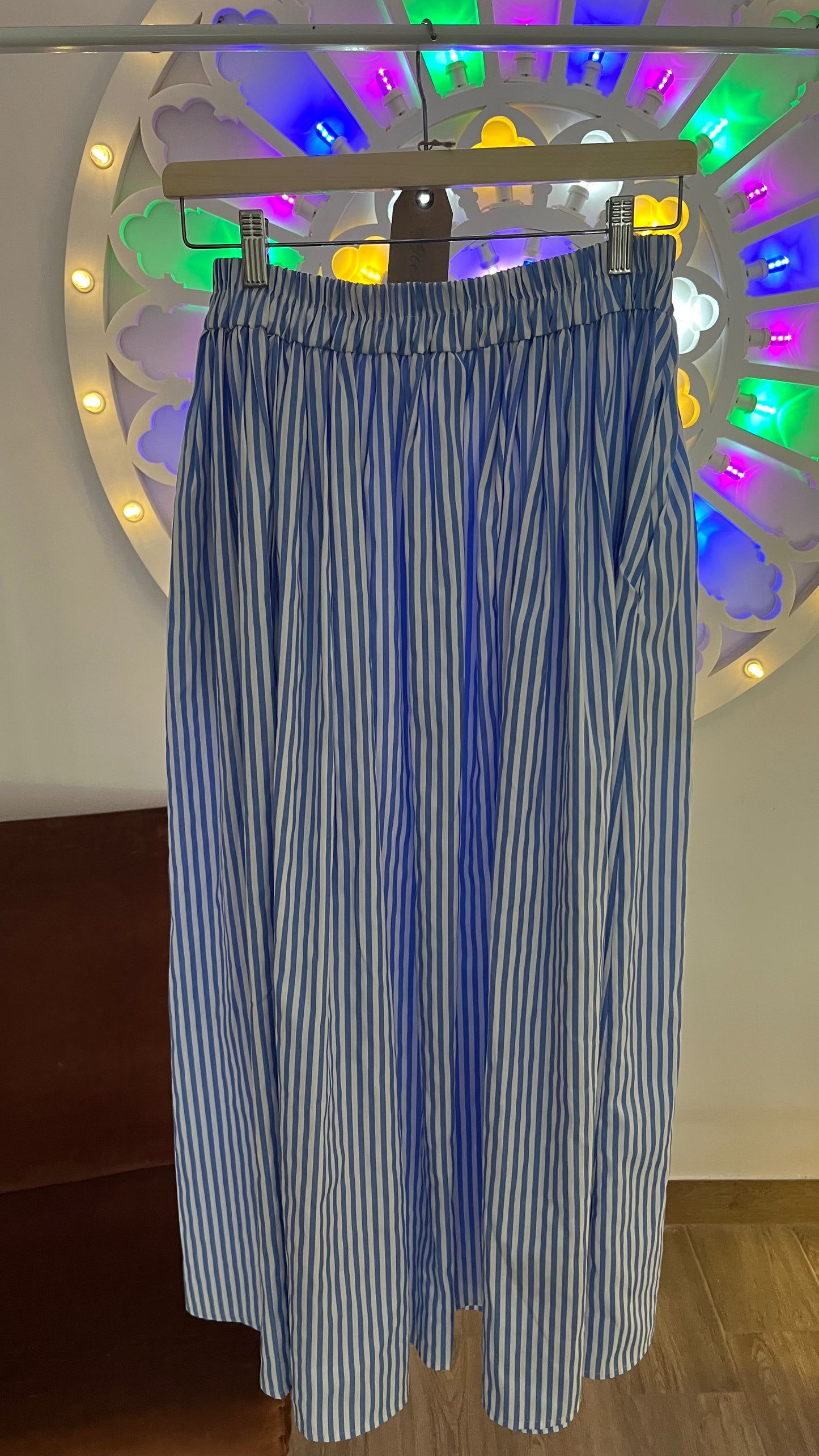 Maxi gonna di cotone con righe