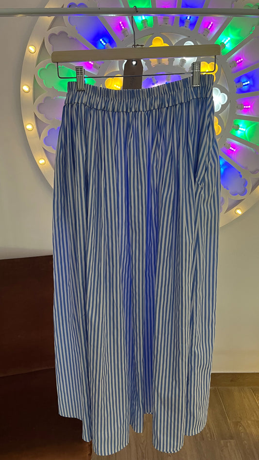 Maxi gonna di cotone con righe