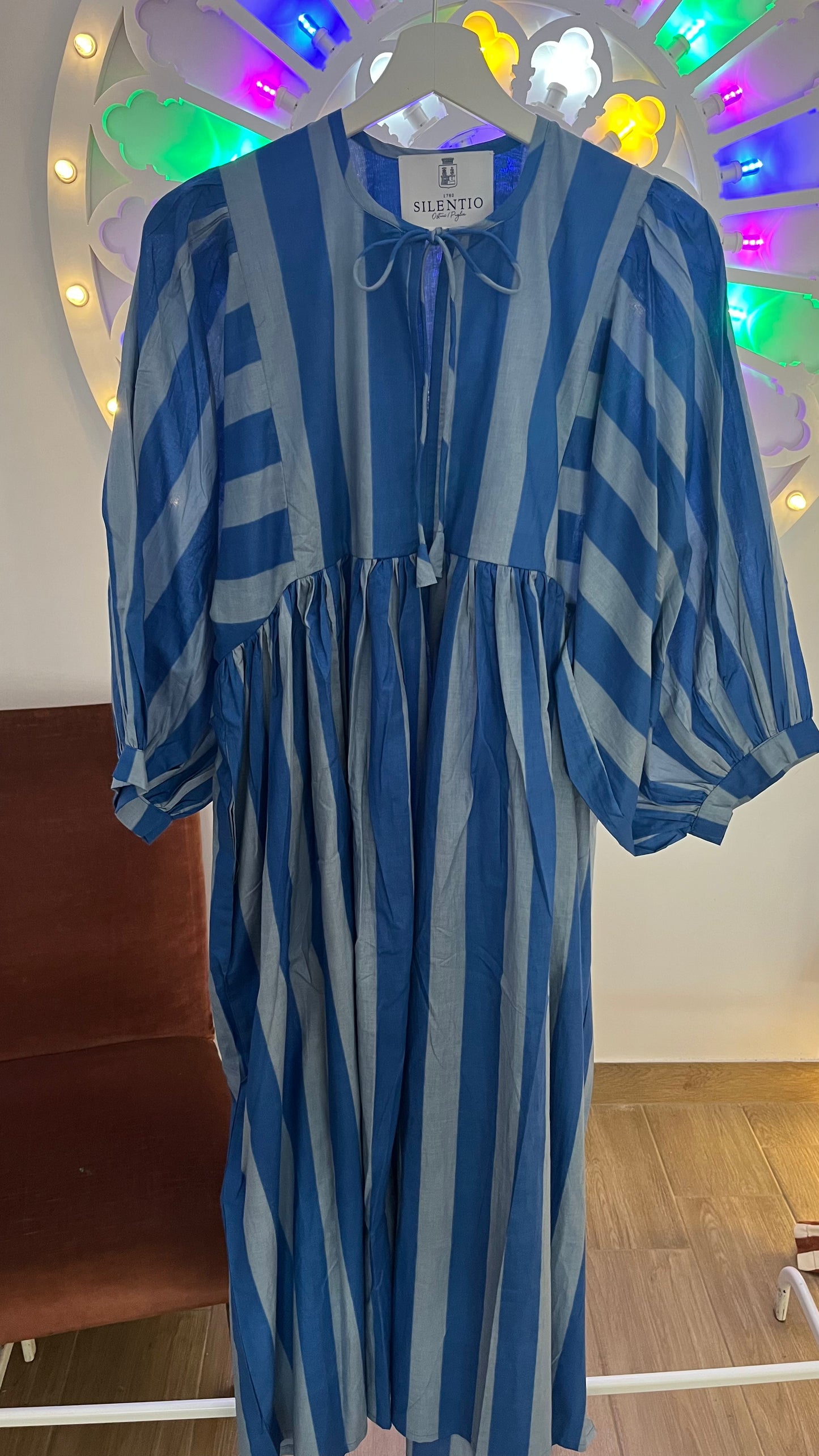 Abito di cotone a maxi righe