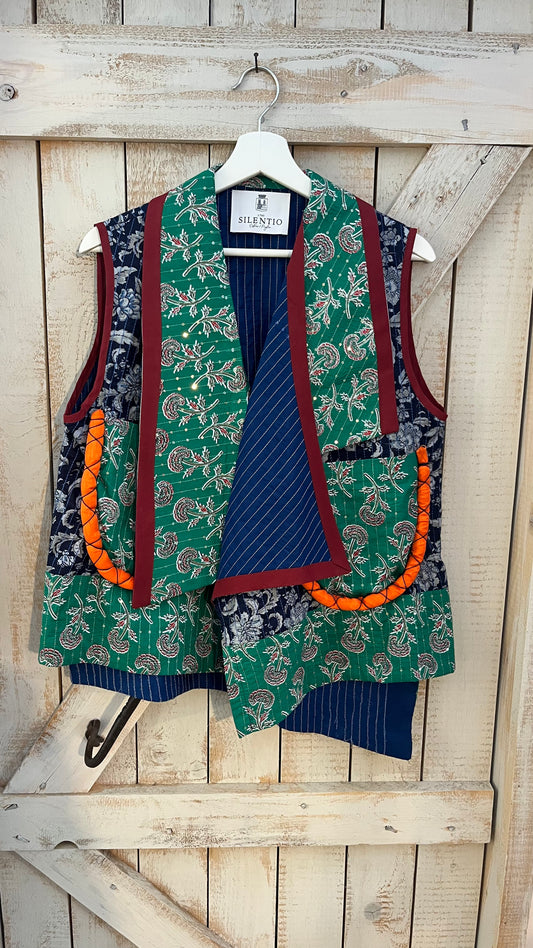 Gilet di cotone con micro stampa