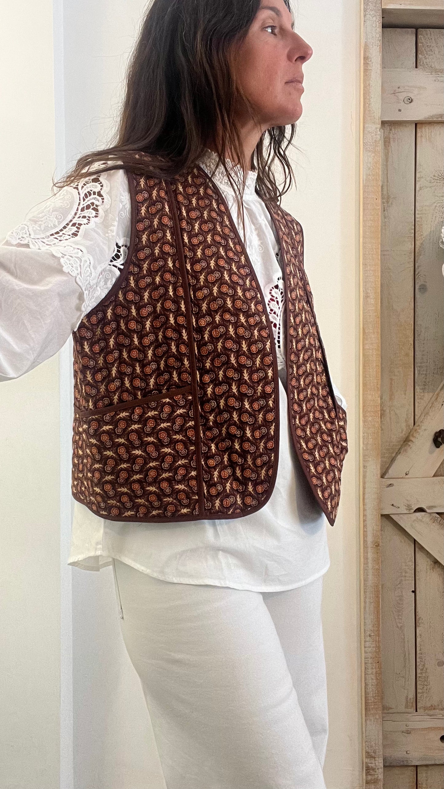Gilet di cotone con micro stampa