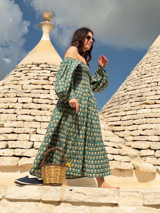 Abito Sylvie stampato a mano