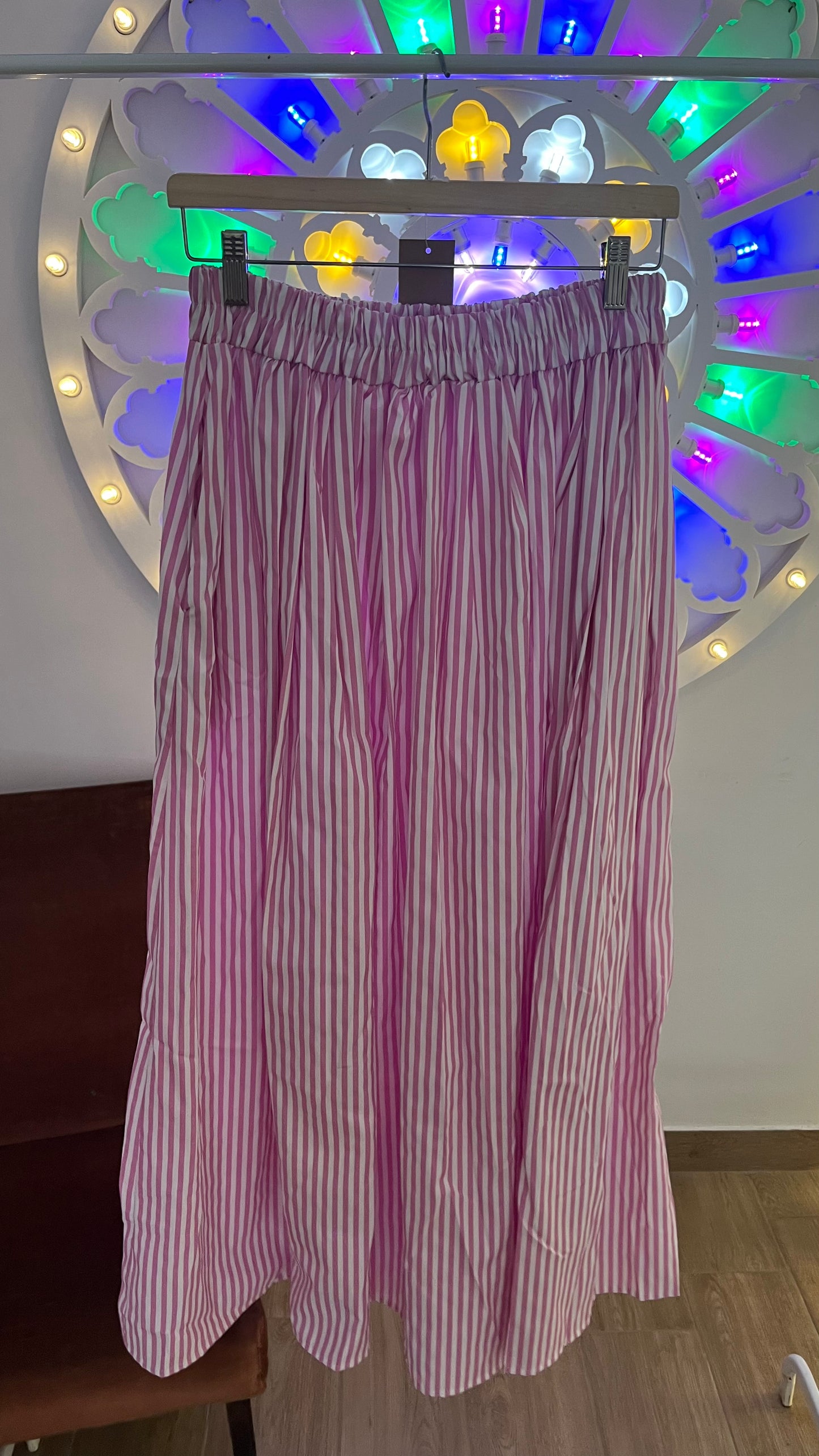 Maxi gonna di cotone con righe