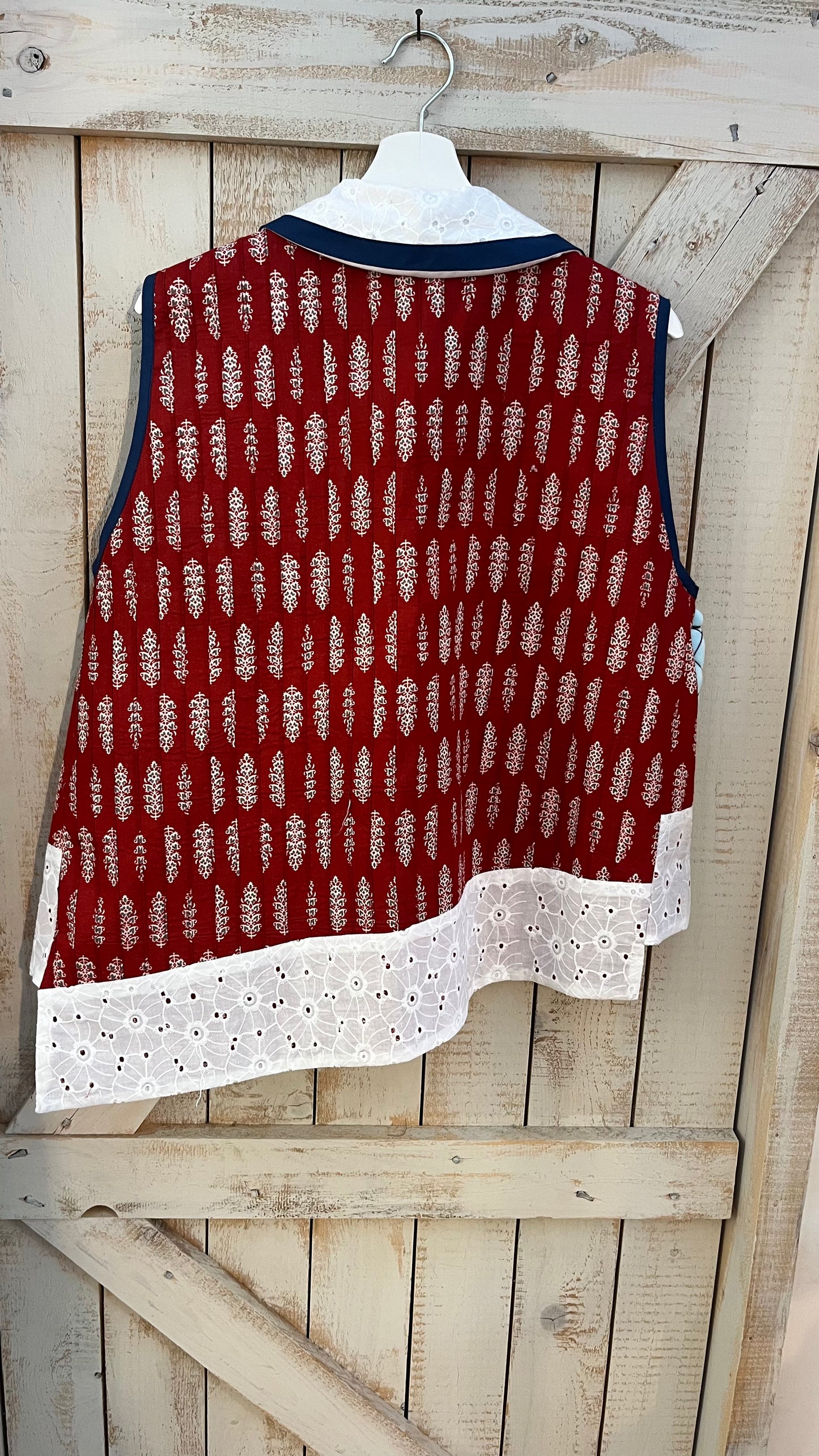 Gilet di cotone con micro stampa