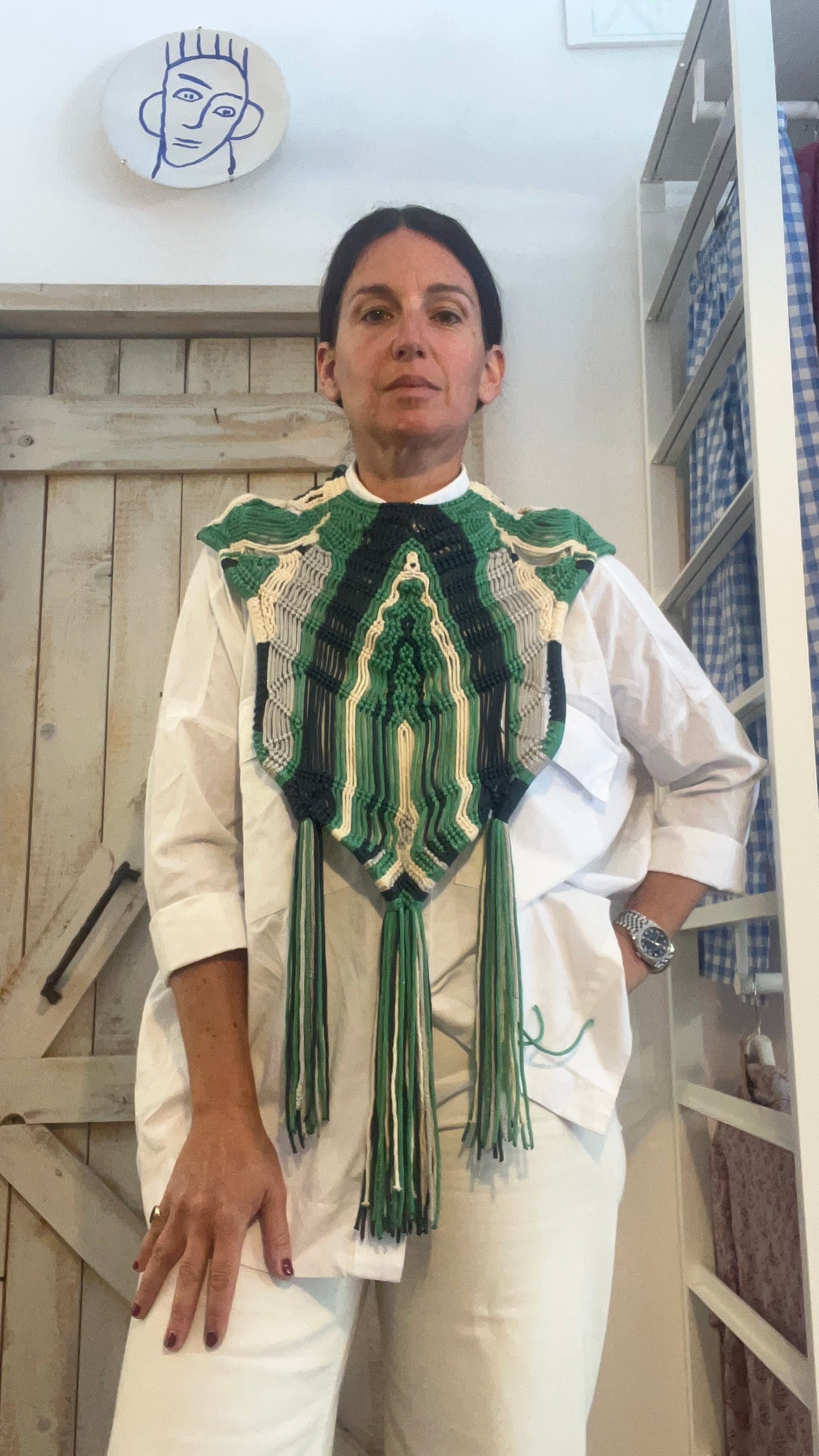 Maxi collo ricamato