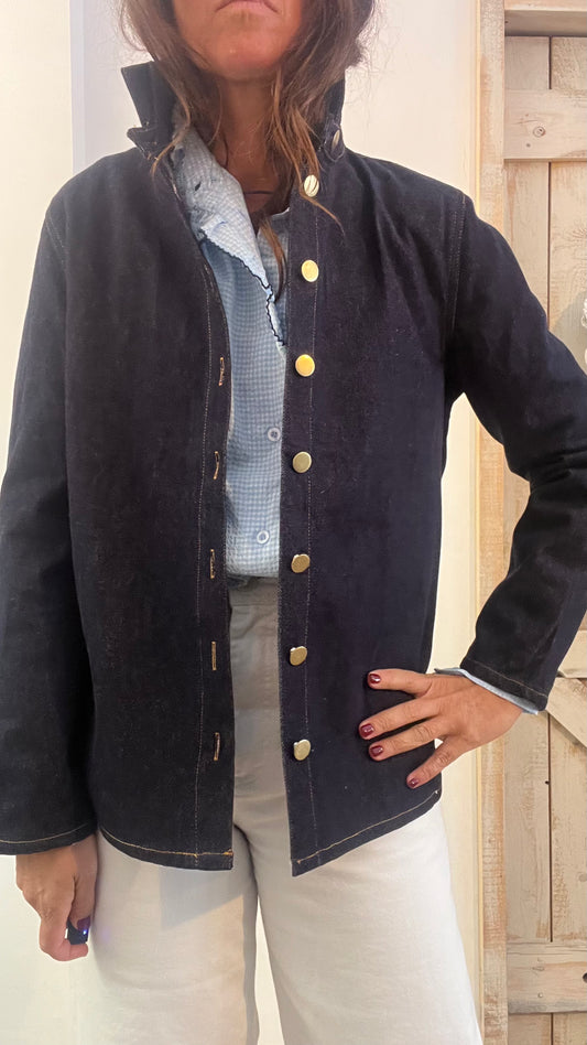 Giacca camicia in cotone denim