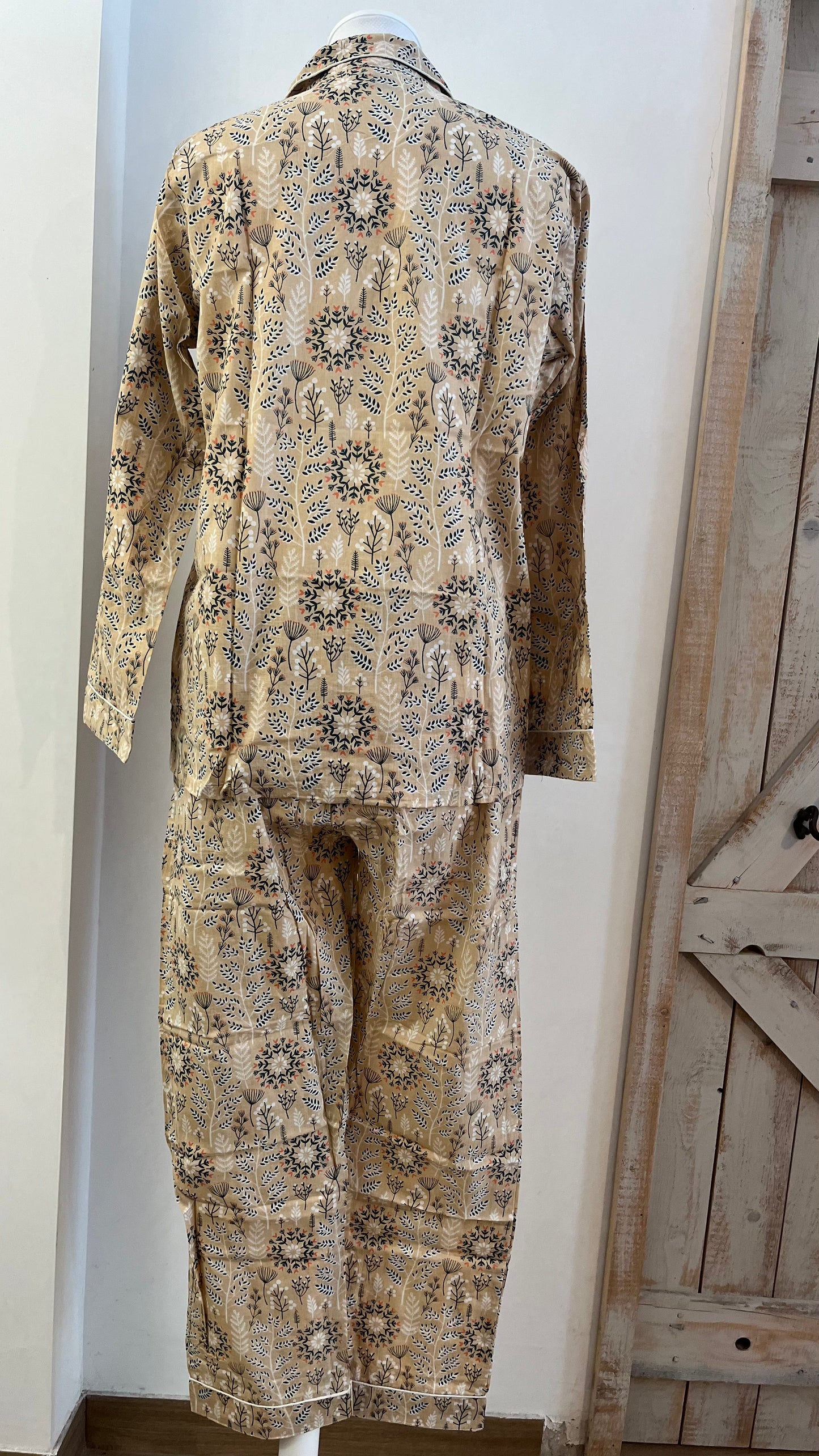 Hand-printed cotton pajamas