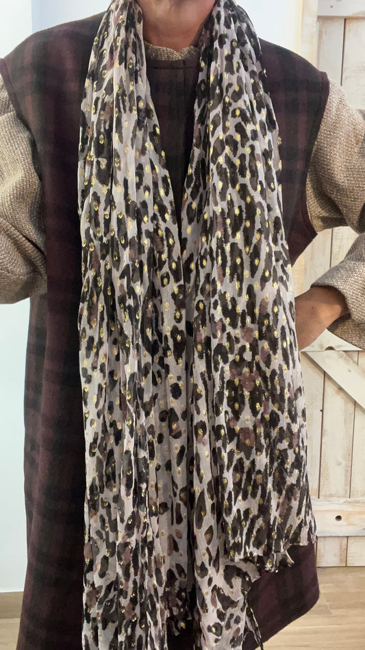 Stola di lurex leopardo