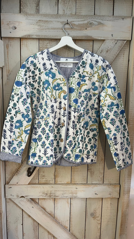 Giacchina di cotone stampato a mano patchwork