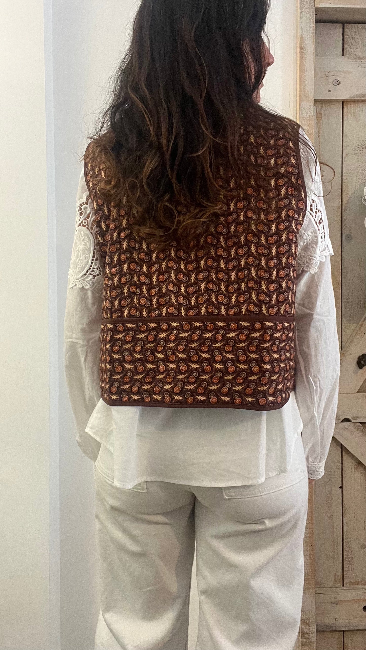 Gilet di cotone con micro stampa
