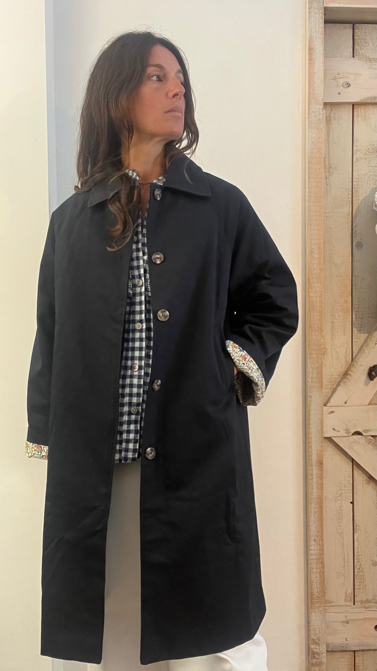 Trench di cotone con interno Liberty