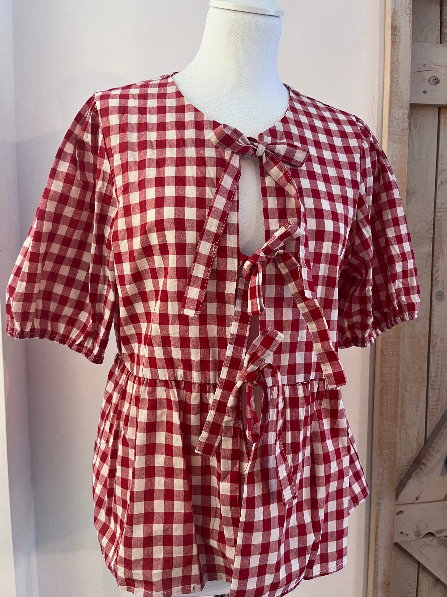 Top di cotone gingham