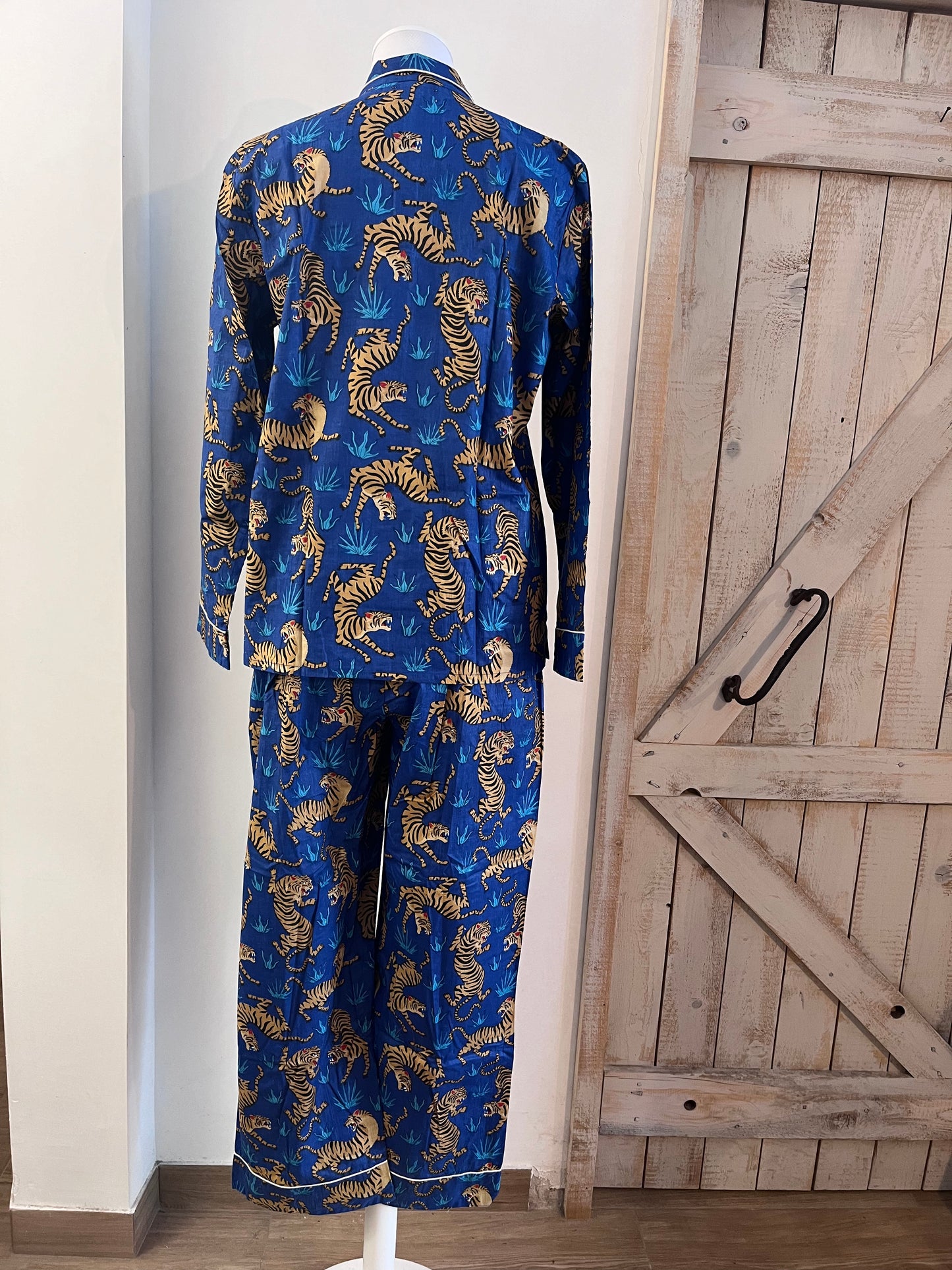 Hand-printed cotton pajamas