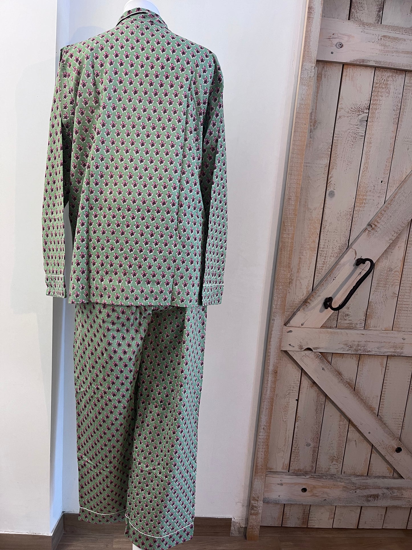 Hand-printed cotton pajamas